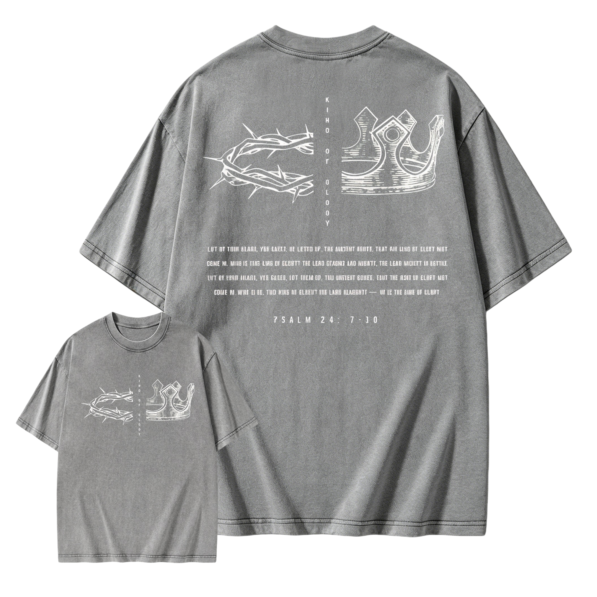 1 PCS Religious "King Of Glory - Crown Of Thorns & Royal Crown" Graphic T-Shirt