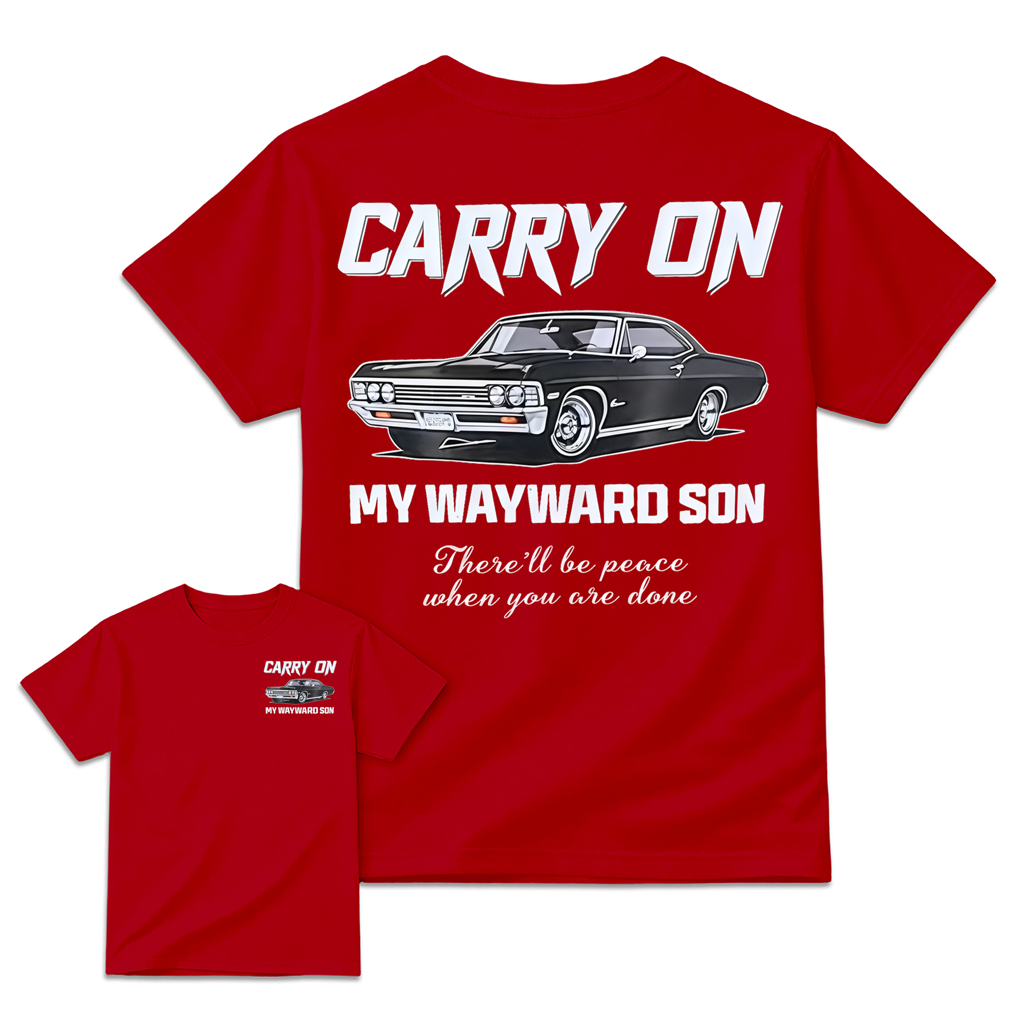 Supernatural Impala "Carry On My Wayward Son" Graphic T-shirt