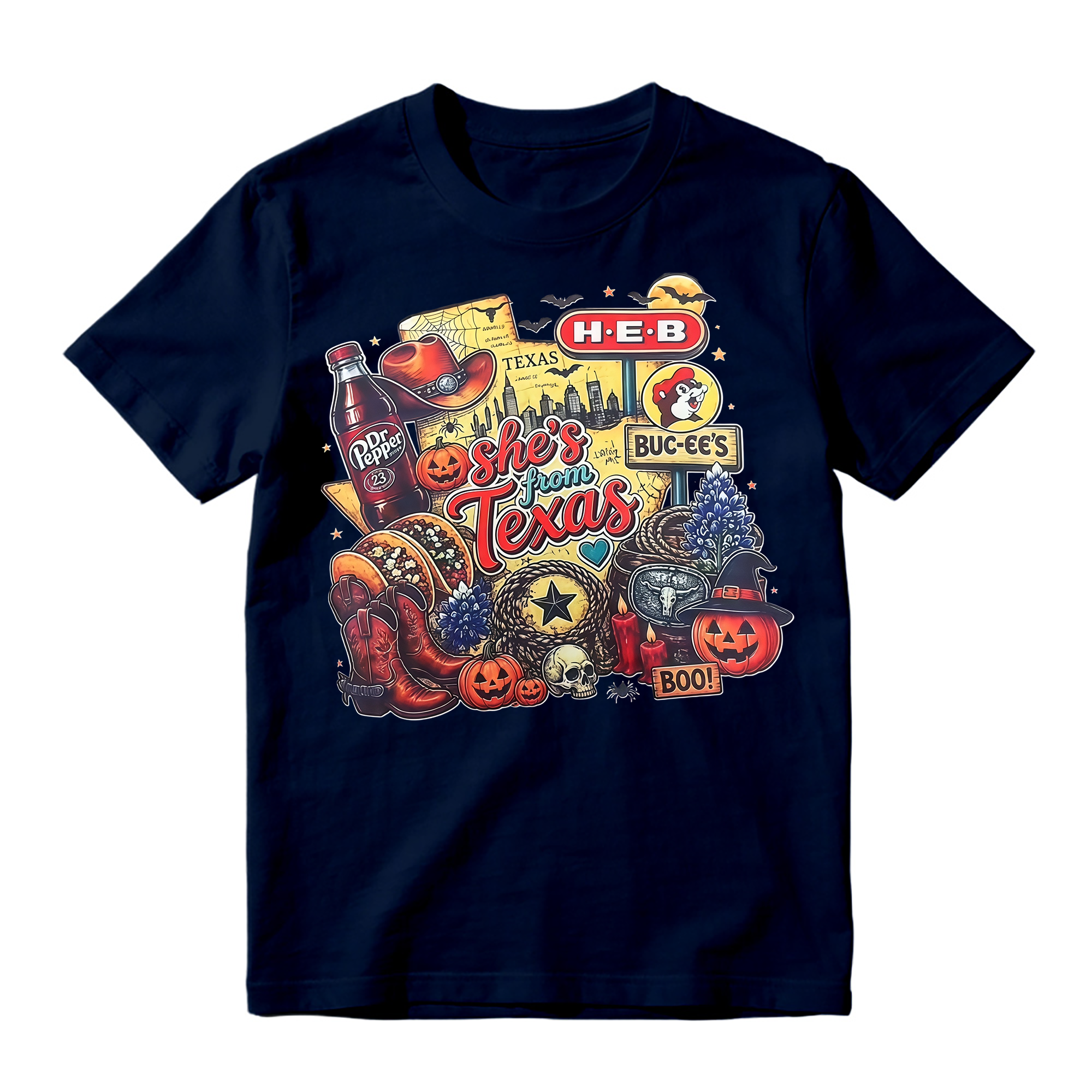 "She's From Texas" Halloween Collage T-shirt