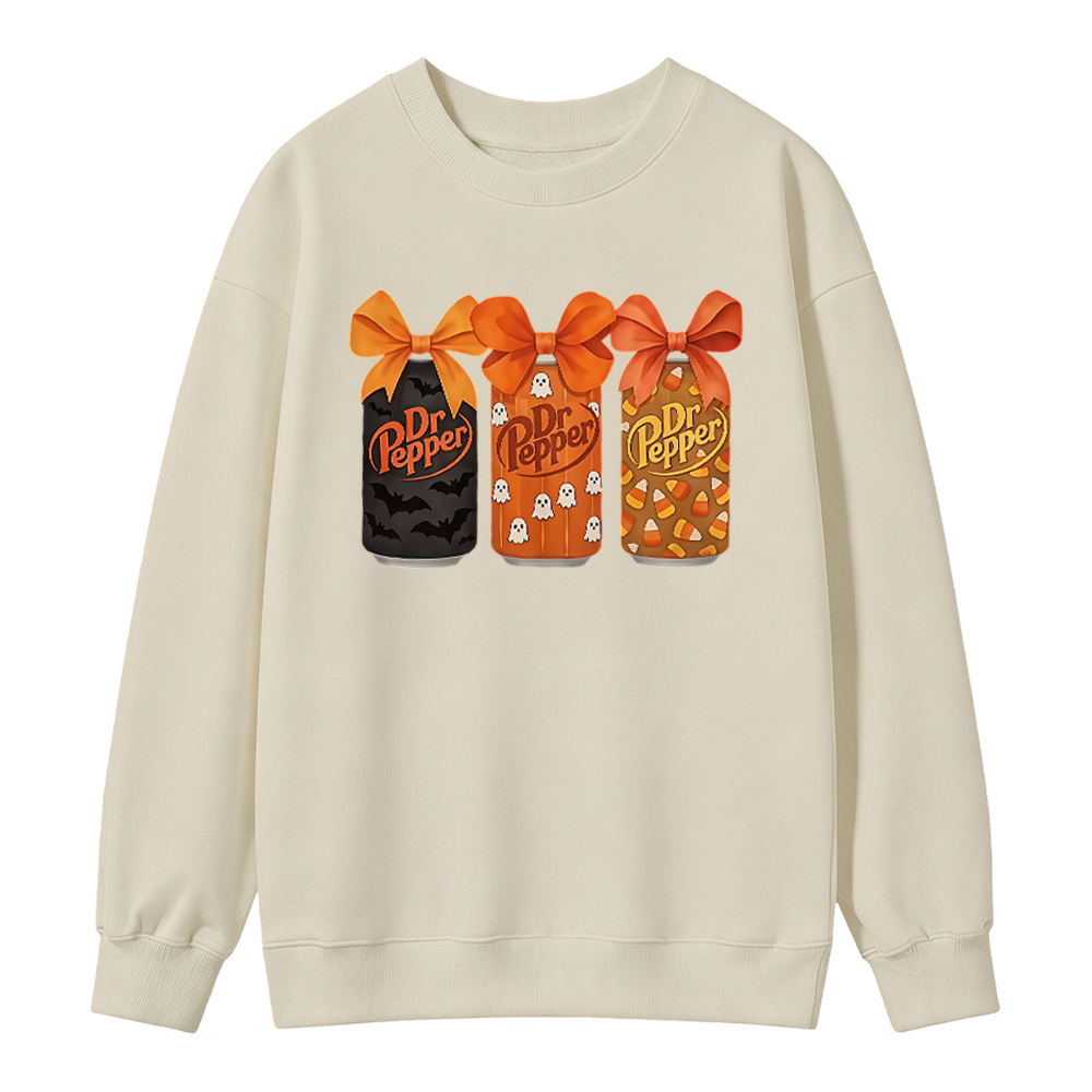 Dr Pepper Halloween Bow Black Sweatshirt