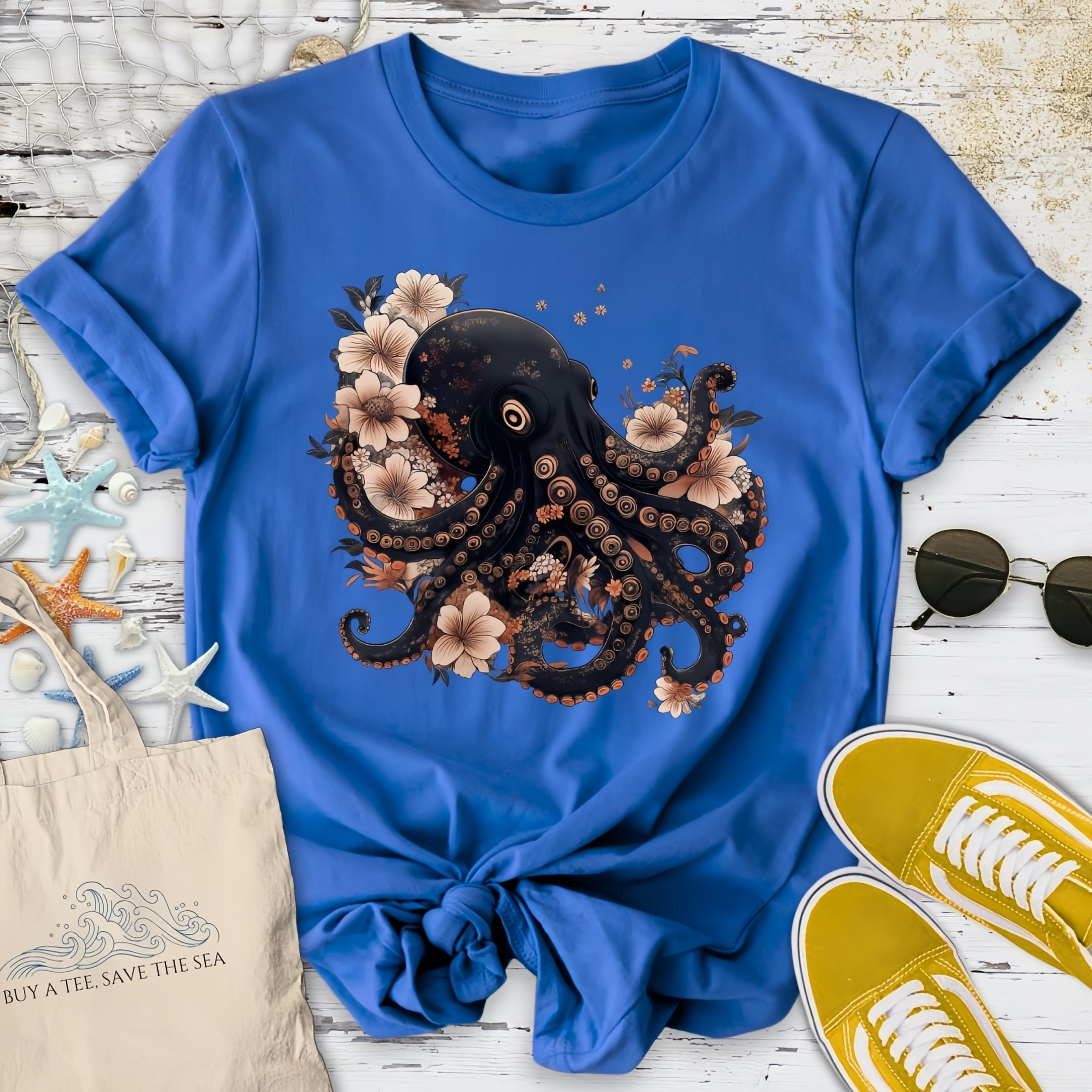 Japanese Black Octopus T-Shirt