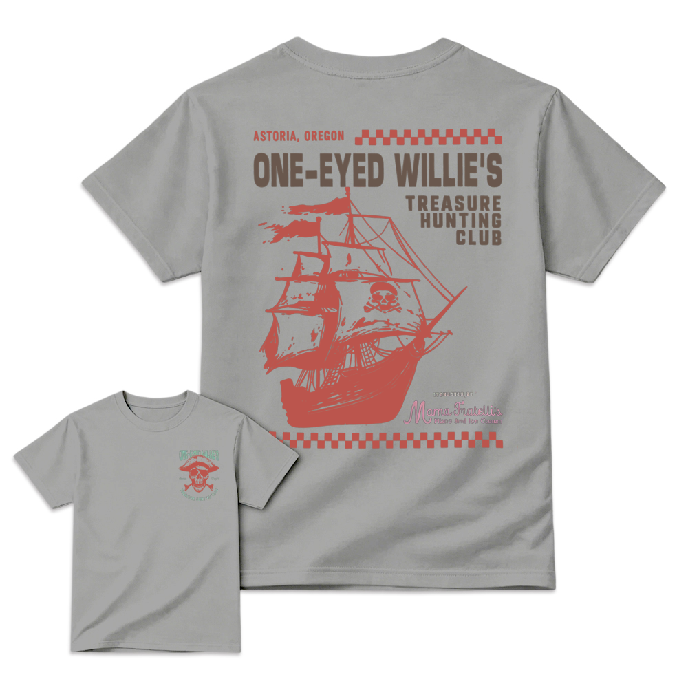 One-Eyed Willie's Treasure Hunt T-Shirt-Retro 80s Movie Graphic Tee