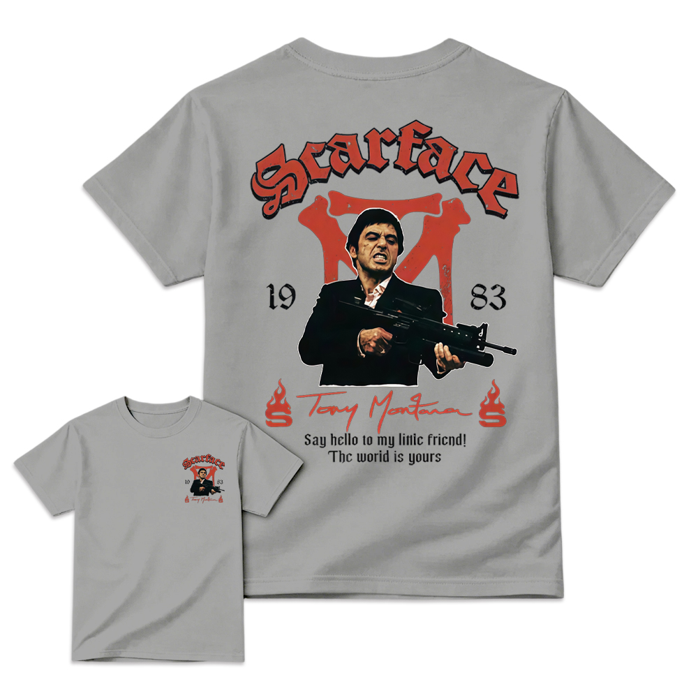 Scar-Fac3 1983 Tony M. Movie T-Shirt, The World Is Yours
