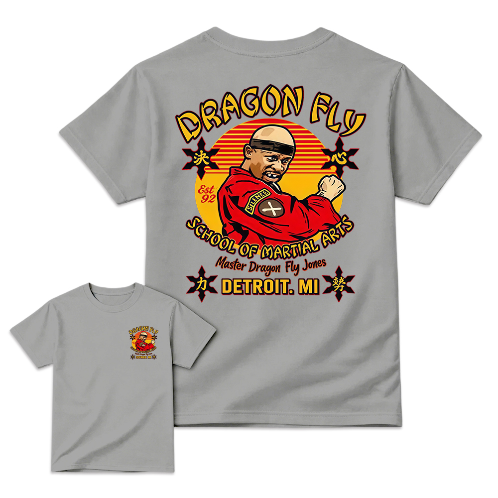 "Drag0n Fly" Retro Martial Arts T-Shirt, Vintage 90s Sitcom Comedy Tee