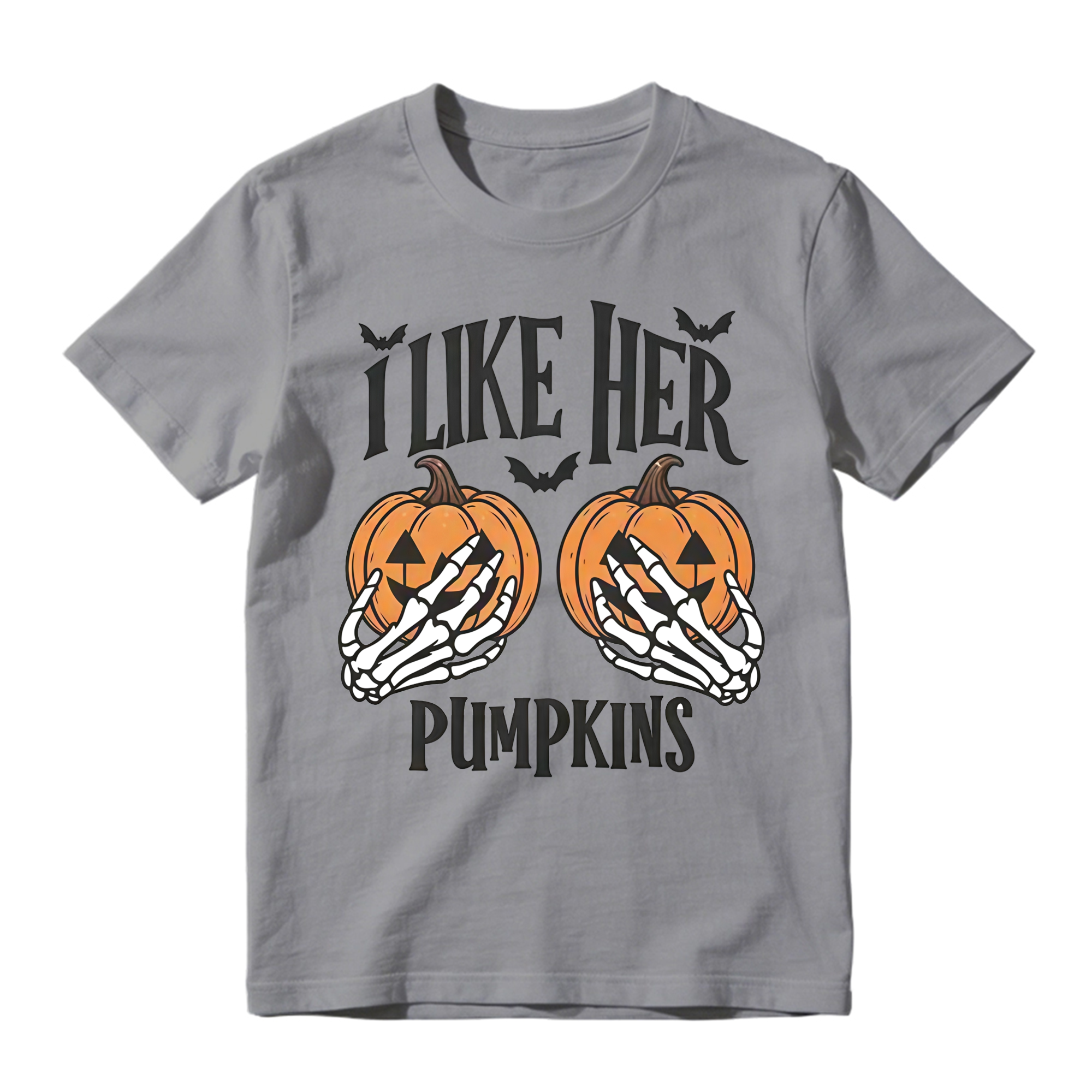 Matching His Hers Funny Halloween Couple Costume T-Shirts, Pumpkin/Broom Design
