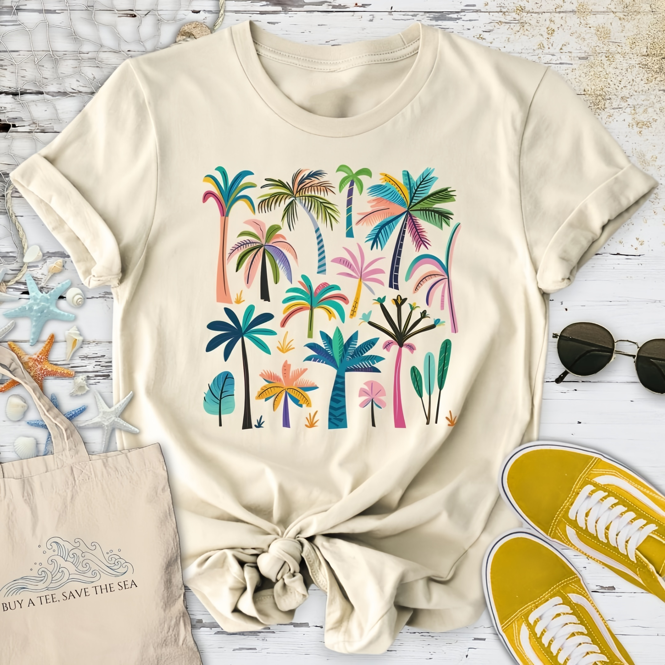 Field Of Colorful Palm trees T-Shirt
