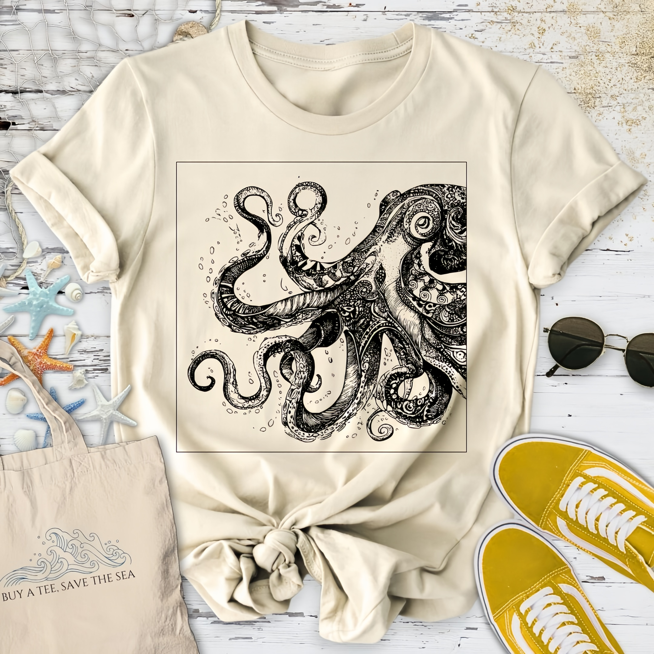 Octopus Zentangle T-Shirt