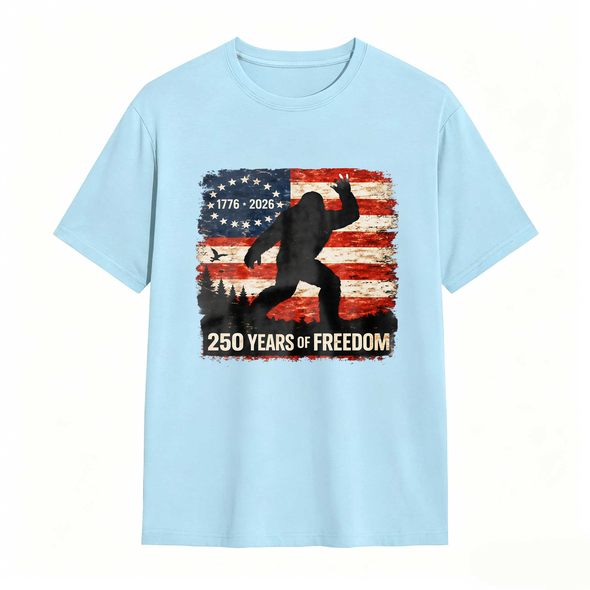 Bigfoot American Flag 1776 2026 250 Years Of Freedom Independence Day T Shirt