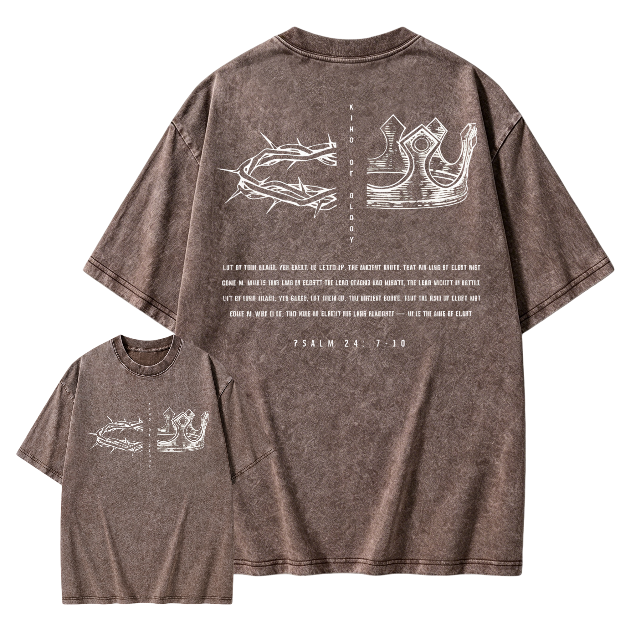1 PCS Religious "King Of Glory - Crown Of Thorns & Royal Crown" Graphic T-Shirt