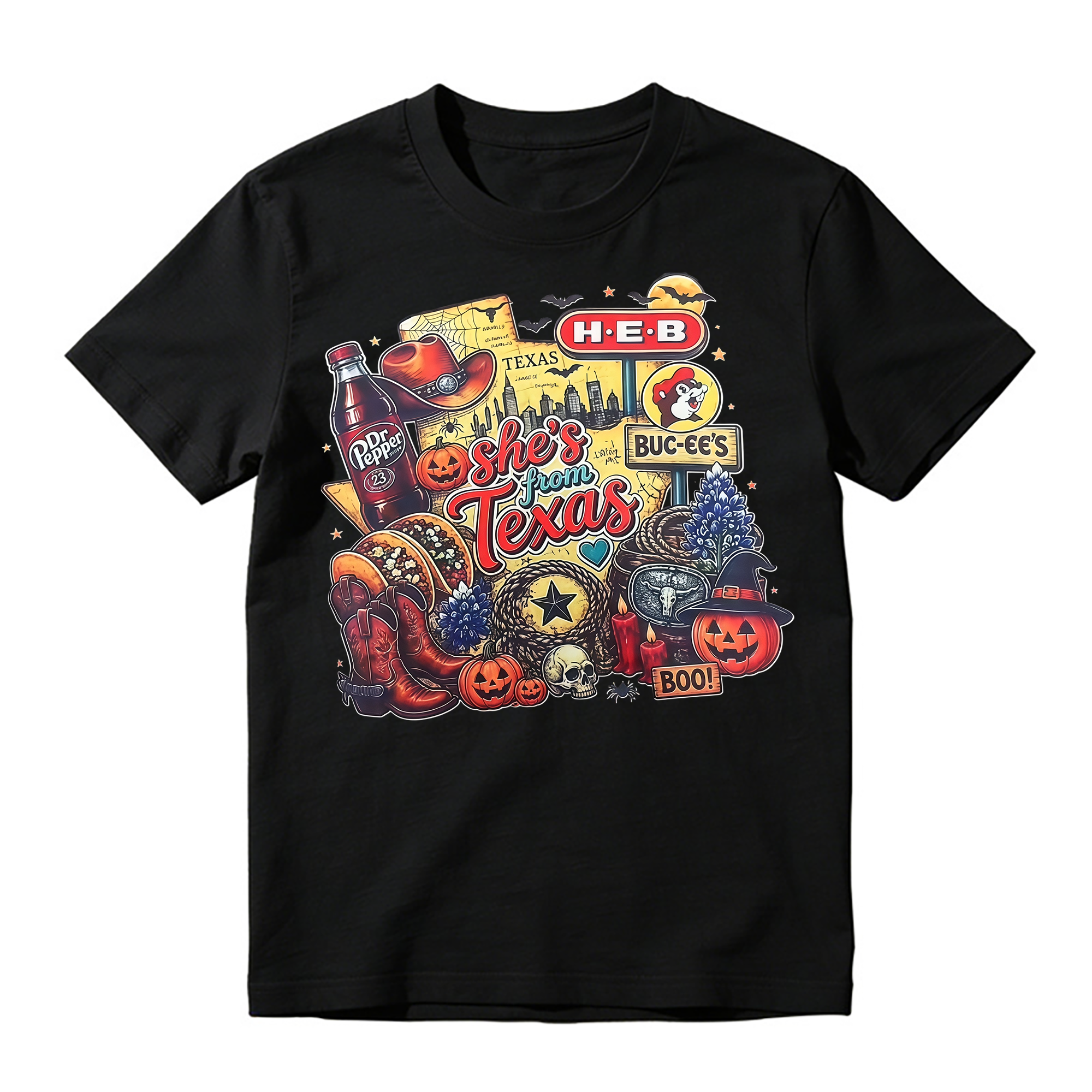 "She's From Texas" Halloween Collage T-shirt