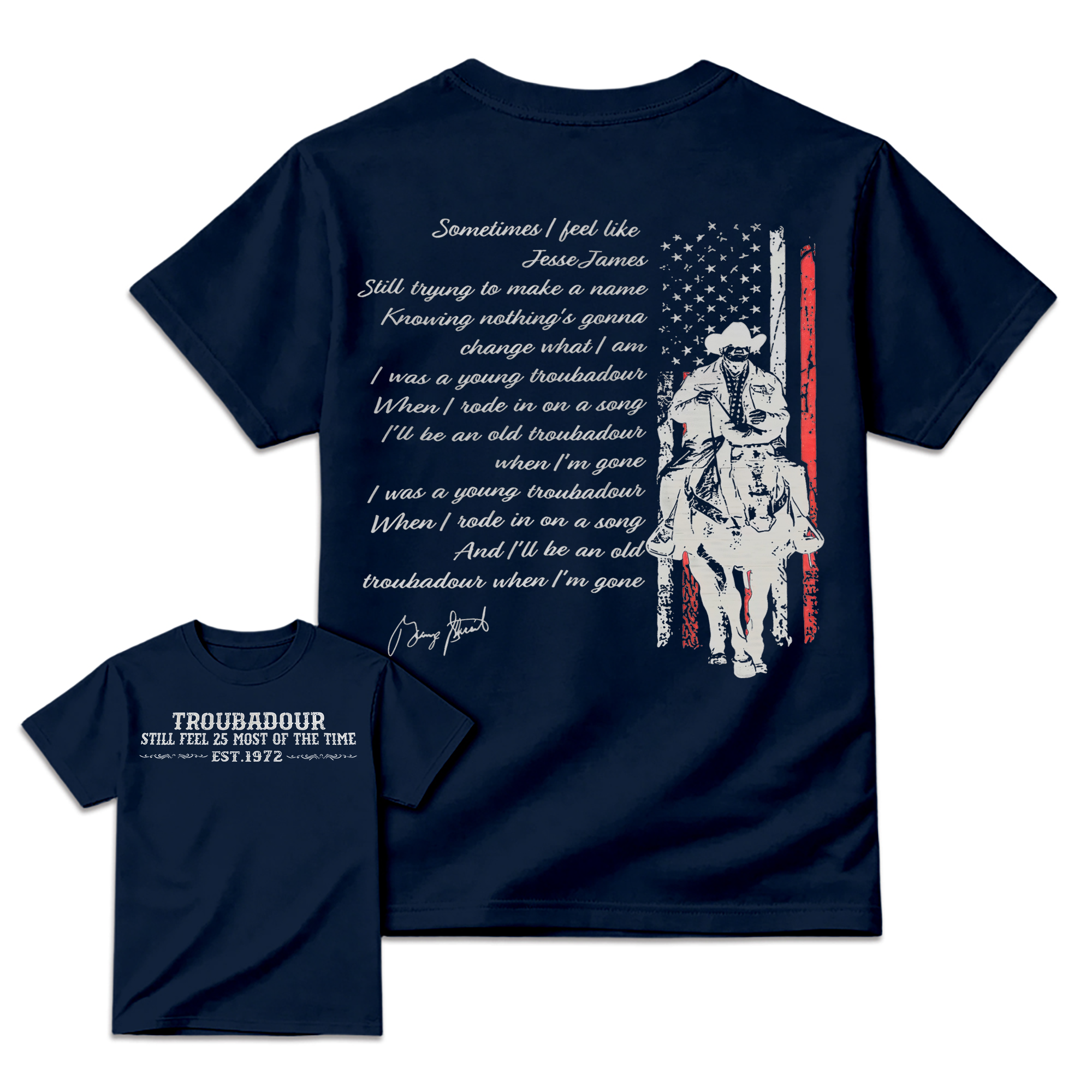 "Troubadour" George Strait Country Western T-shirt