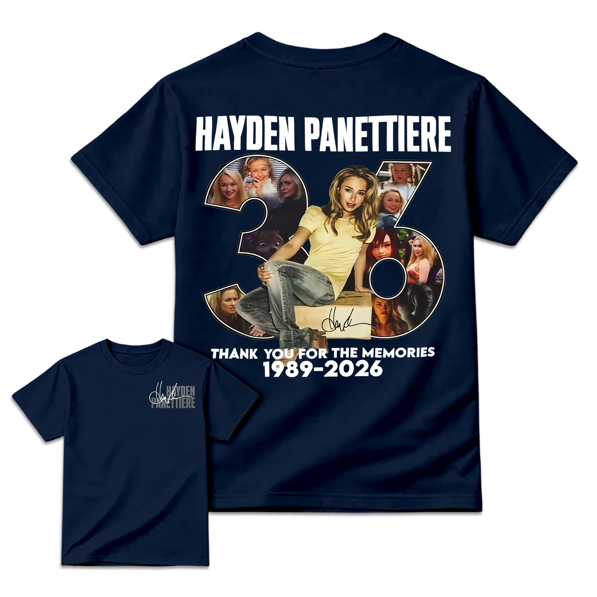 Hayden Panettiere Signature Memorial Photo Collage T-Shirt