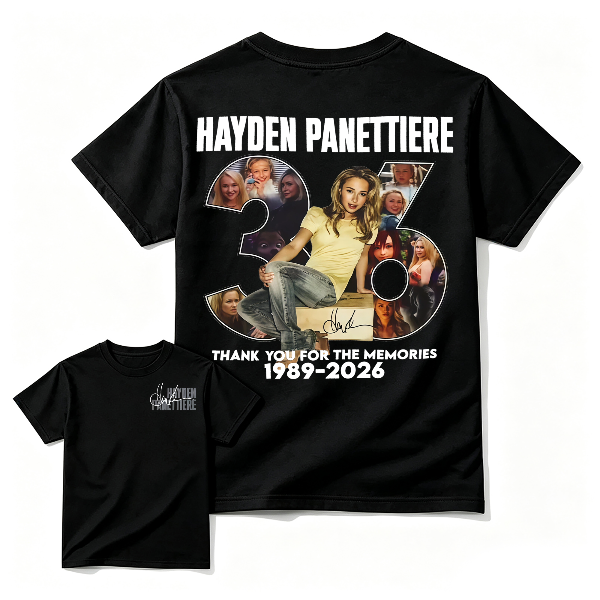 Hayden Panettiere Signature Memorial Photo Collage T-Shirt