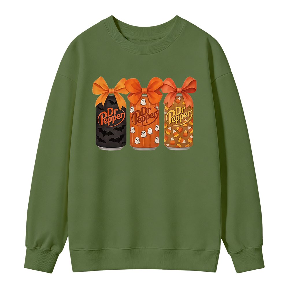 Dr Pepper Halloween Bow Black Sweatshirt