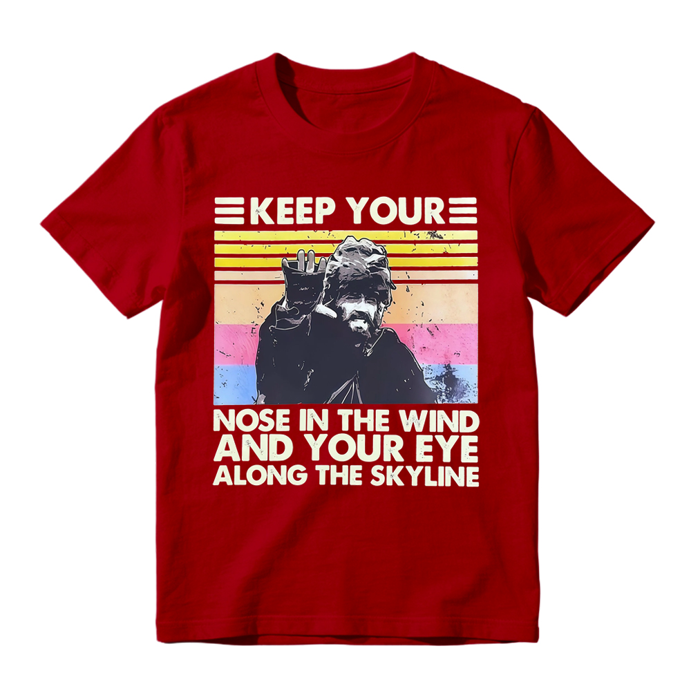 "Nose In The Wind" Retro Slogan Movie T-shirt