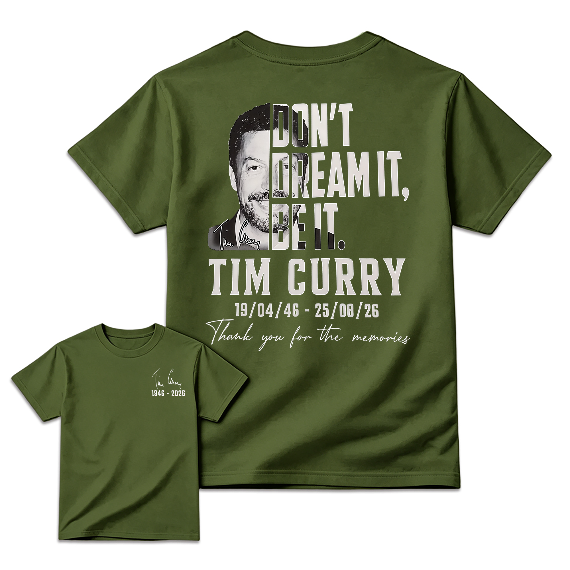 Tim Curry Signature "1946-2026" Retro Tribute T-Shirt