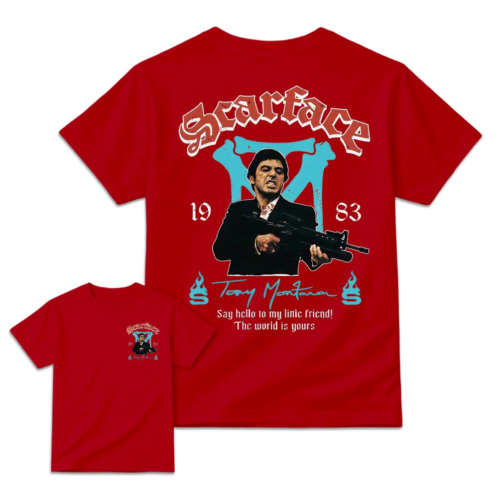 Scar-Fac3 1983 Tony M. Movie T-Shirt, The World Is Yours