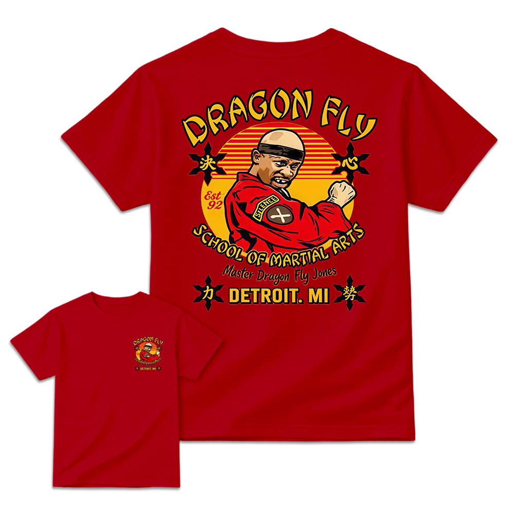 "Drag0n Fly" Retro Martial Arts T-Shirt, Vintage 90s Sitcom Comedy Tee