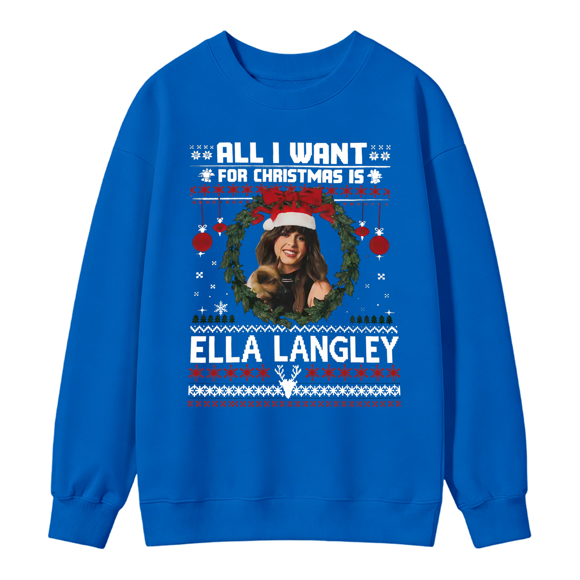 Country Christmas Wreath "All I Want" Sweatshirt