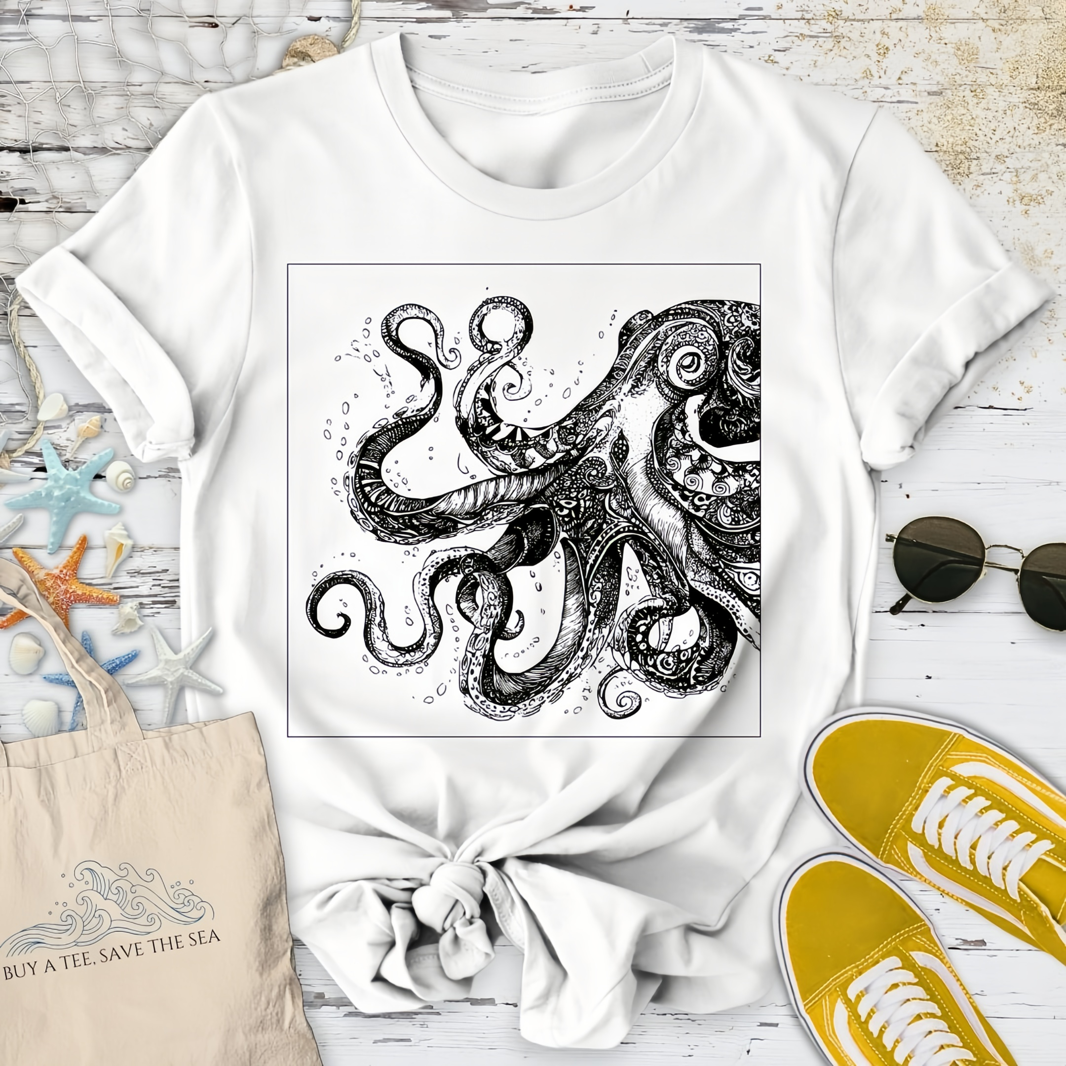 Octopus Zentangle T-Shirt