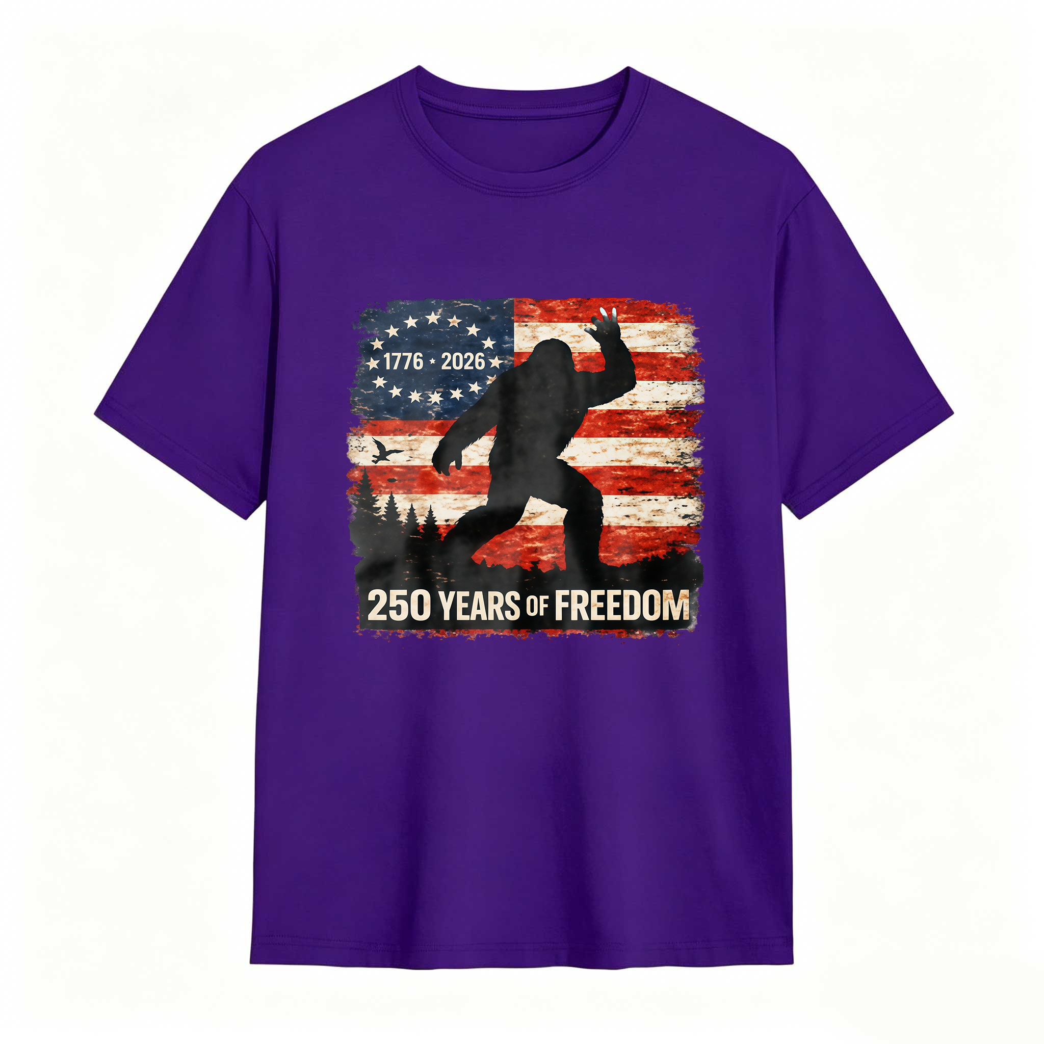 Bigfoot American Flag 1776 2026 250 Years Of Freedom Independence Day T Shirt