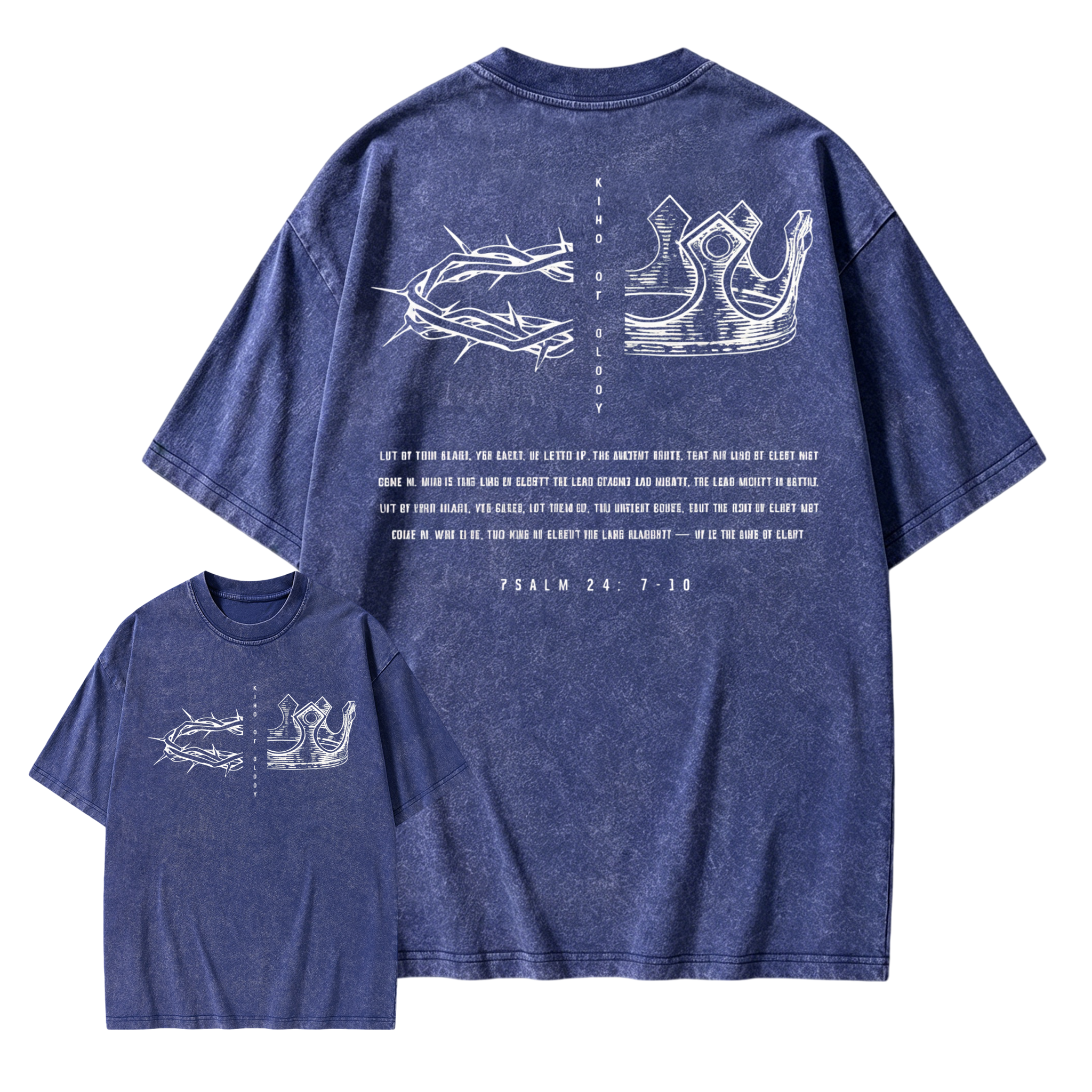 1 PCS Religious "King Of Glory - Crown Of Thorns & Royal Crown" Graphic T-Shirt