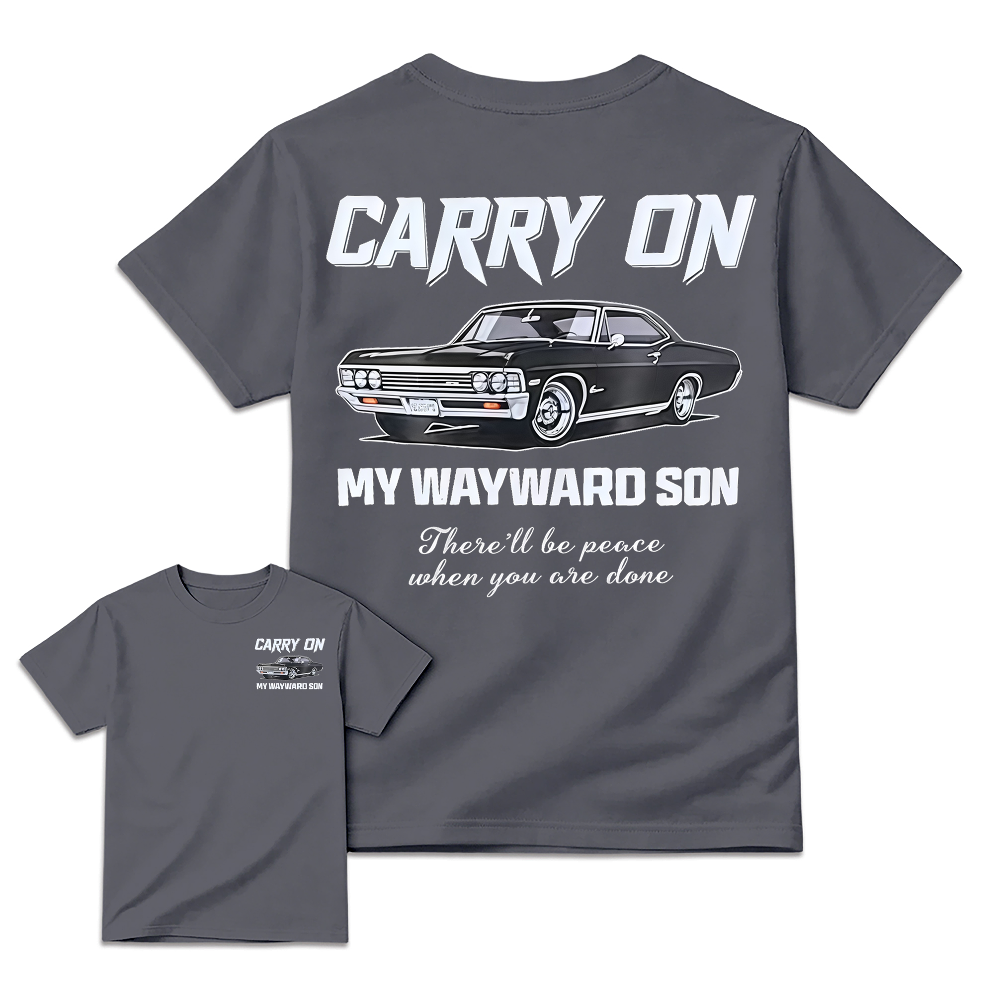 Supernatural Impala "Carry On My Wayward Son" Graphic T-shirt