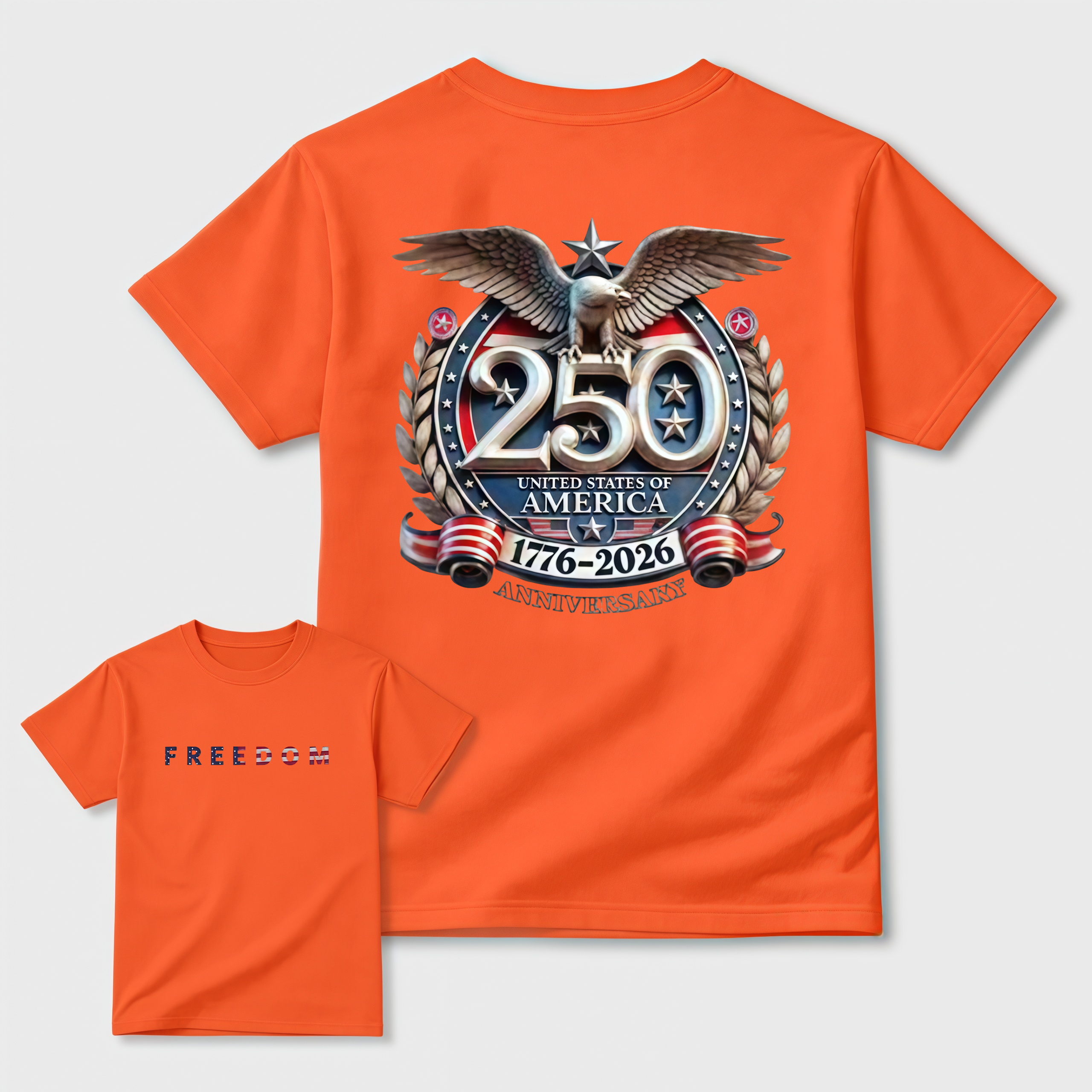American 250th Anniversary Eagle Freedom Graphic T-Shirt