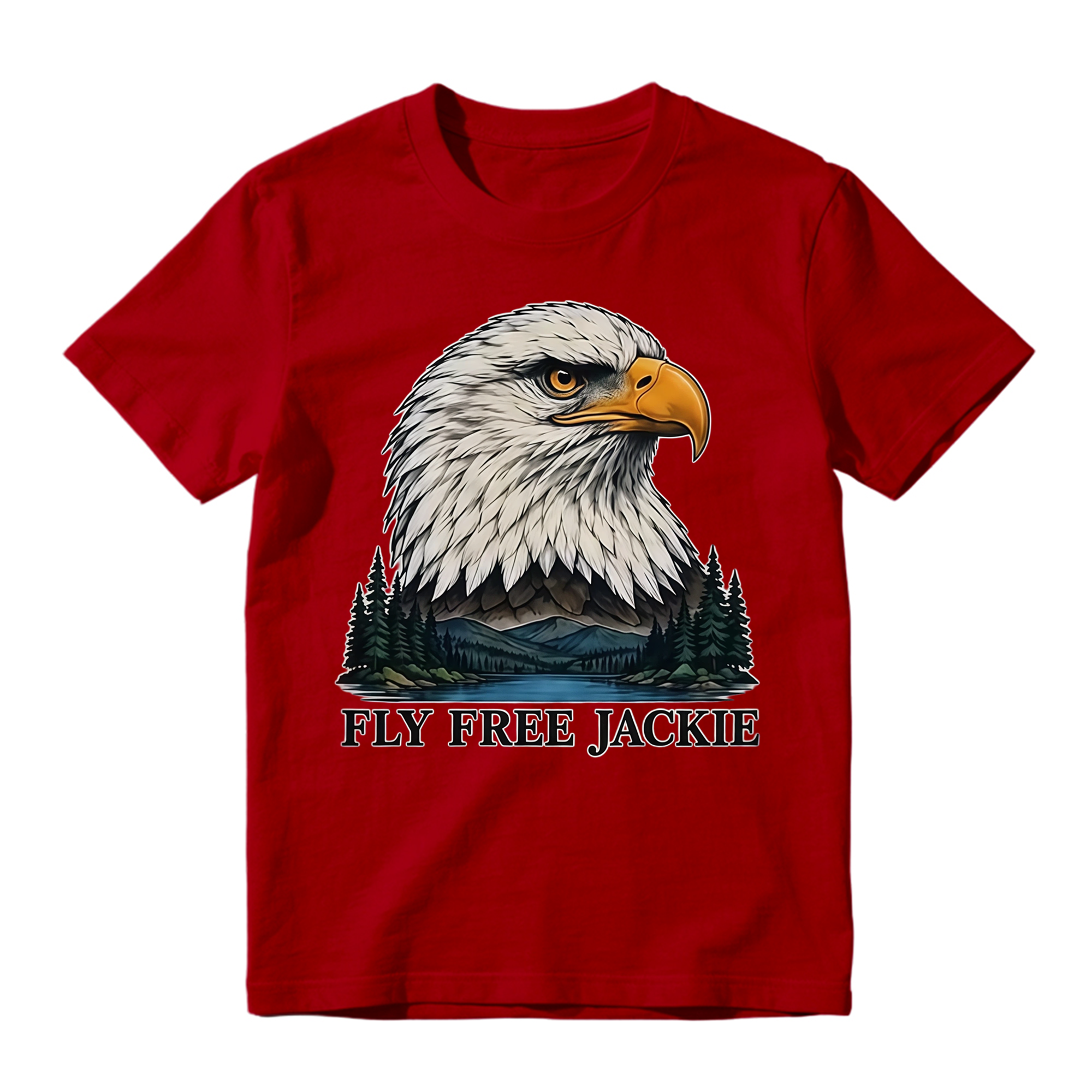Fly Free Jackie Eagle Landscape Graphic T-shirt