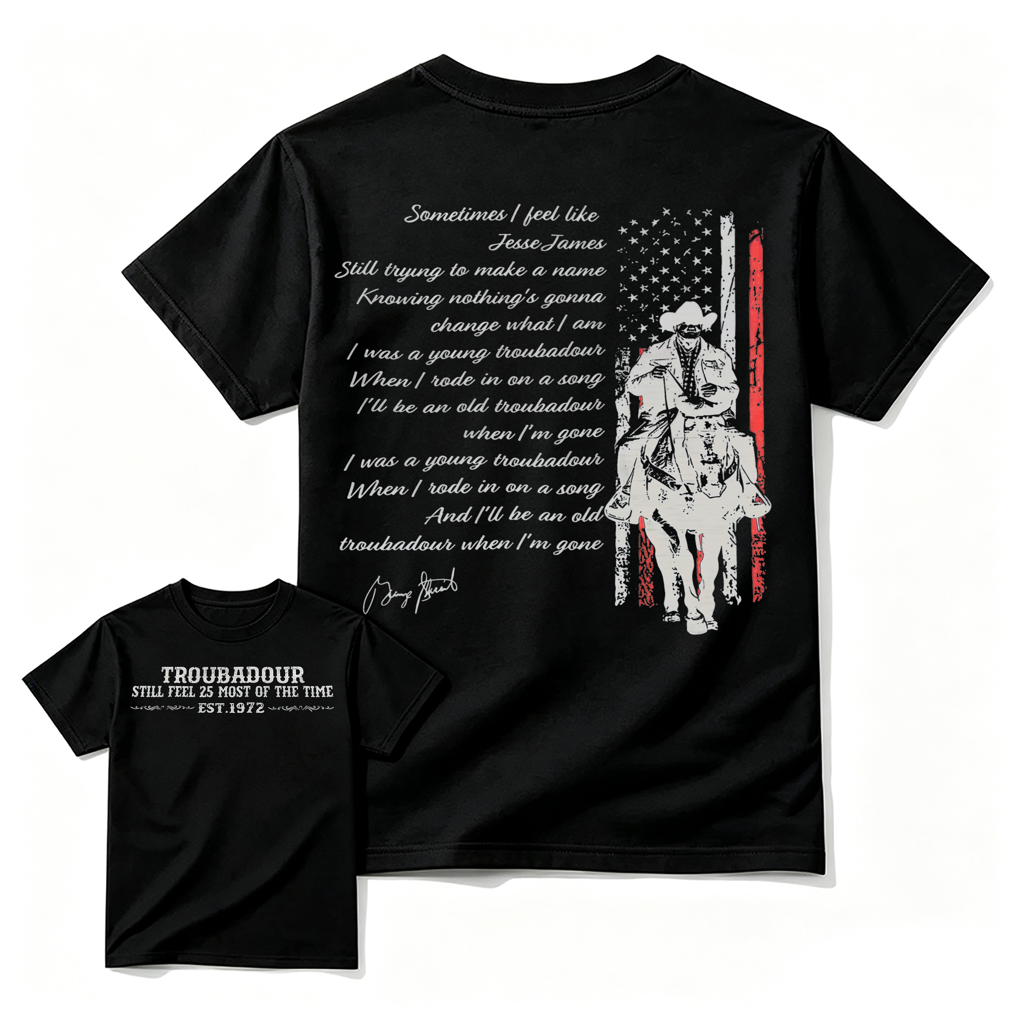 "Troubadour" George Strait Country Western T-shirt