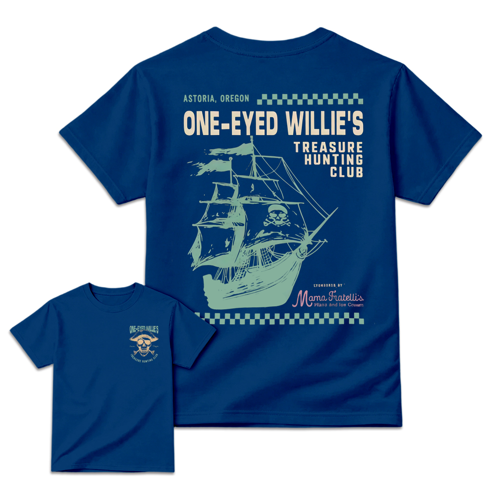 One-Eyed Willie's Treasure Hunt T-Shirt-Retro 80s Movie Graphic Tee