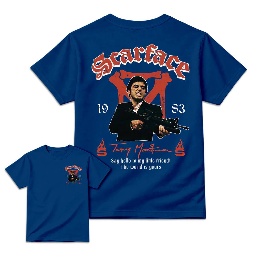 Scar-Fac3 1983 Tony M. Movie T-Shirt, The World Is Yours