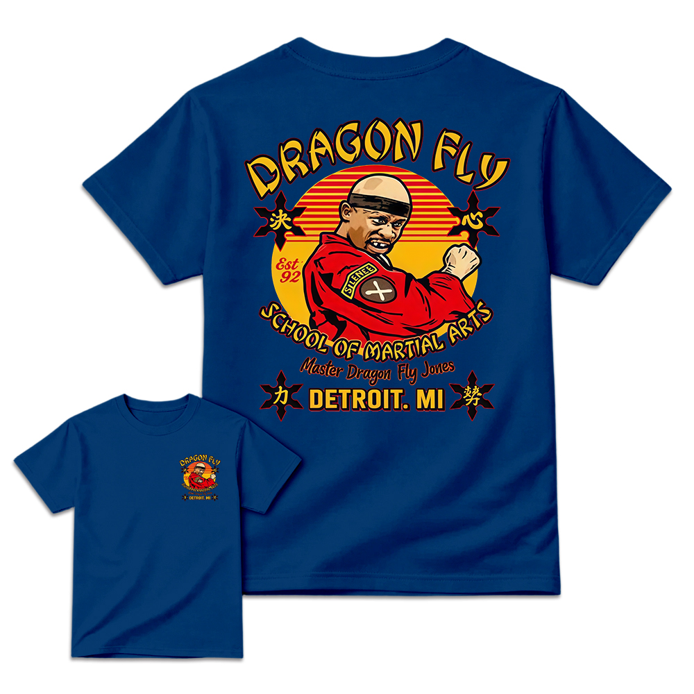 "Drag0n Fly" Retro Martial Arts T-Shirt, Vintage 90s Sitcom Comedy Tee