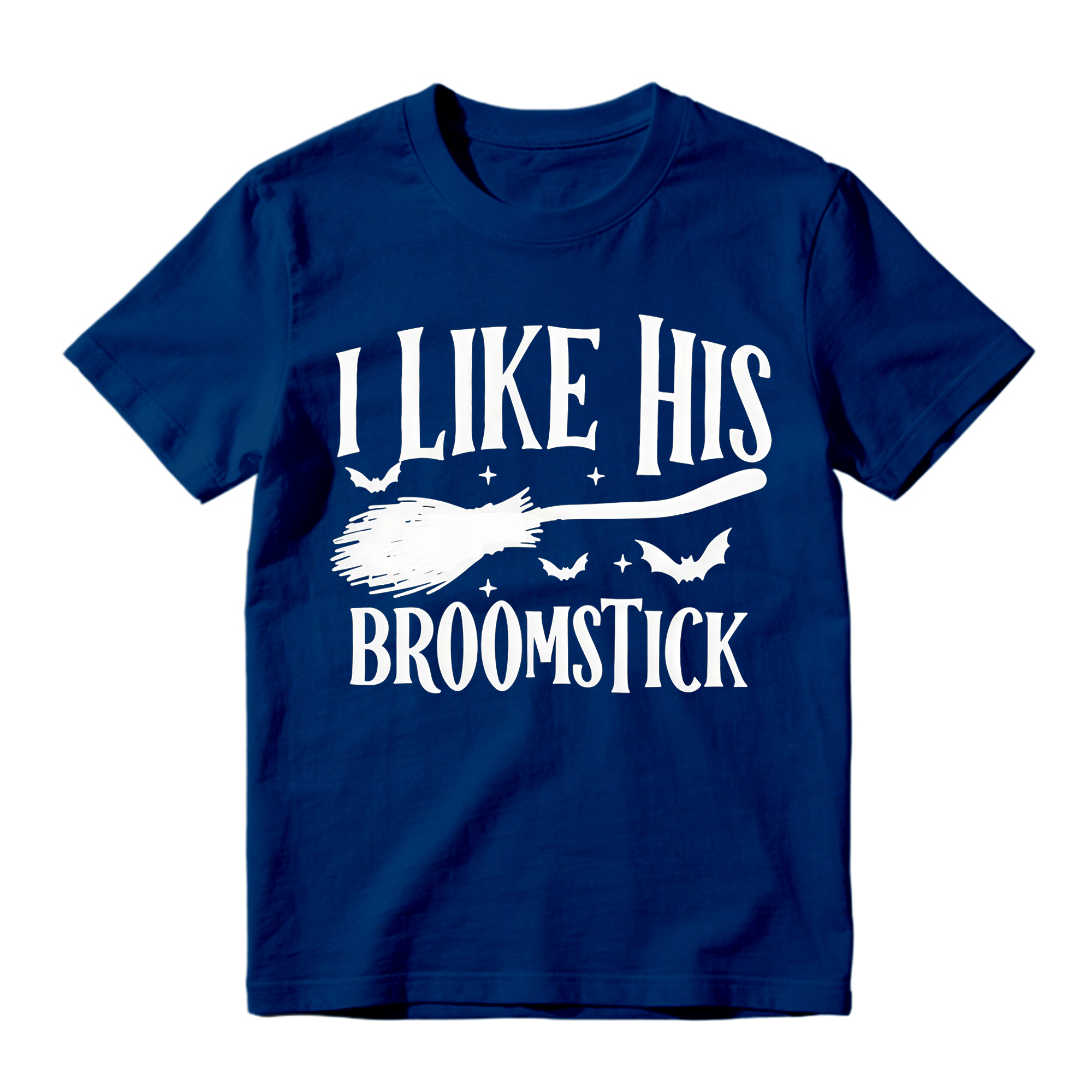 Matching His Hers Funny Halloween Couple Costume T-Shirts, Pumpkin/Broom Design