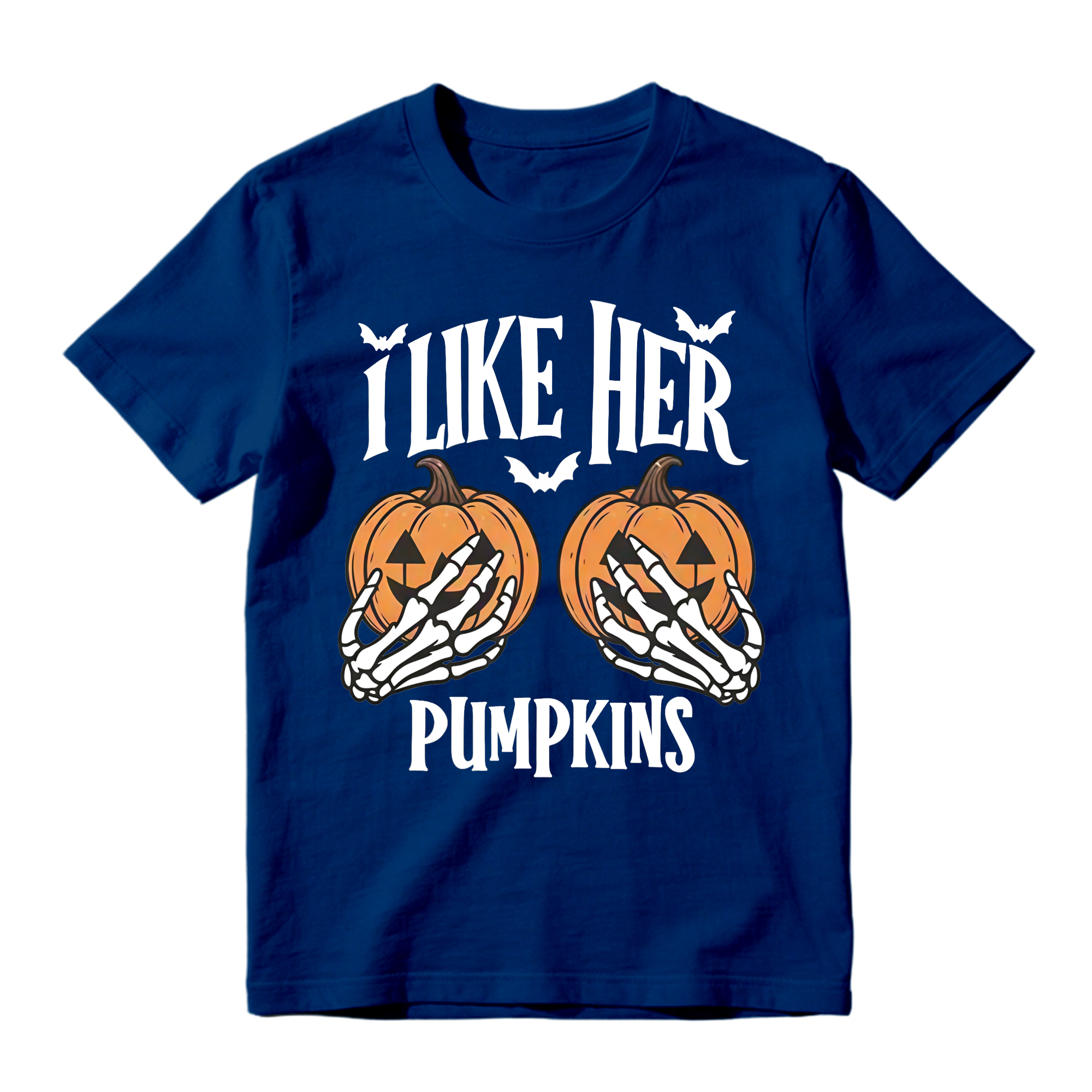 Matching His Hers Funny Halloween Couple Costume T-Shirts, Pumpkin/Broom Design