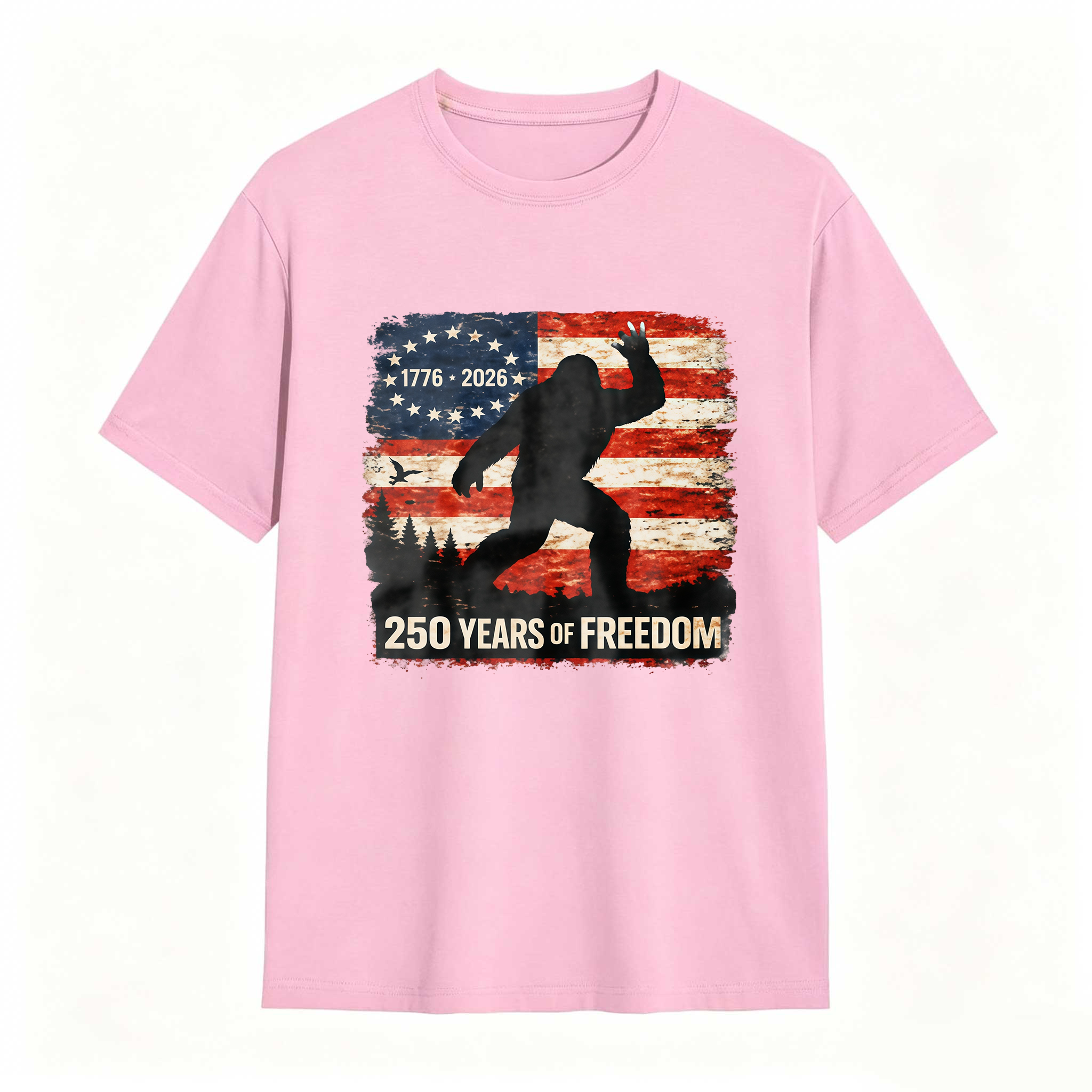 Bigfoot American Flag 1776 2026 250 Years Of Freedom Independence Day T Shirt
