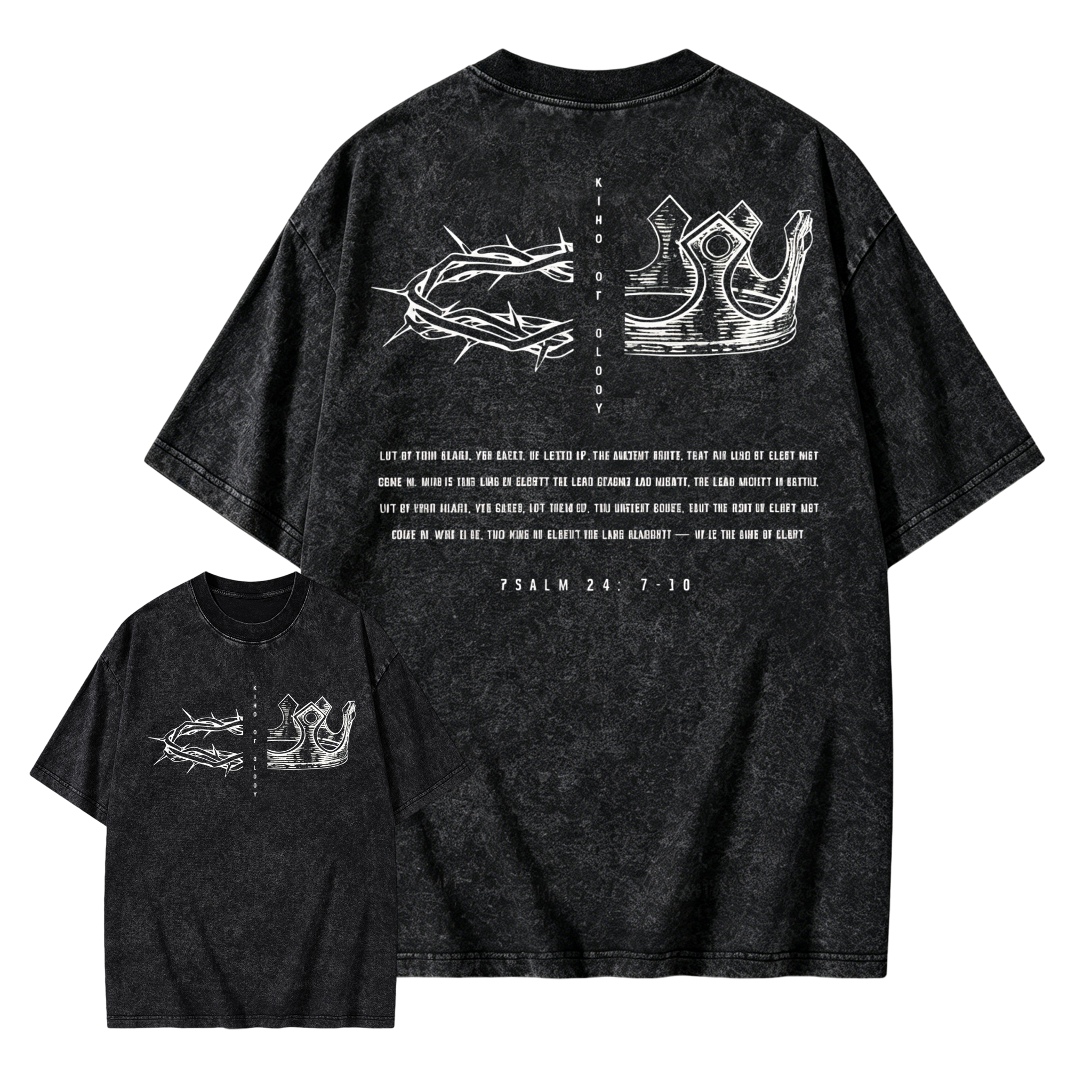1 PCS Religious "King Of Glory - Crown Of Thorns & Royal Crown" Graphic T-Shirt