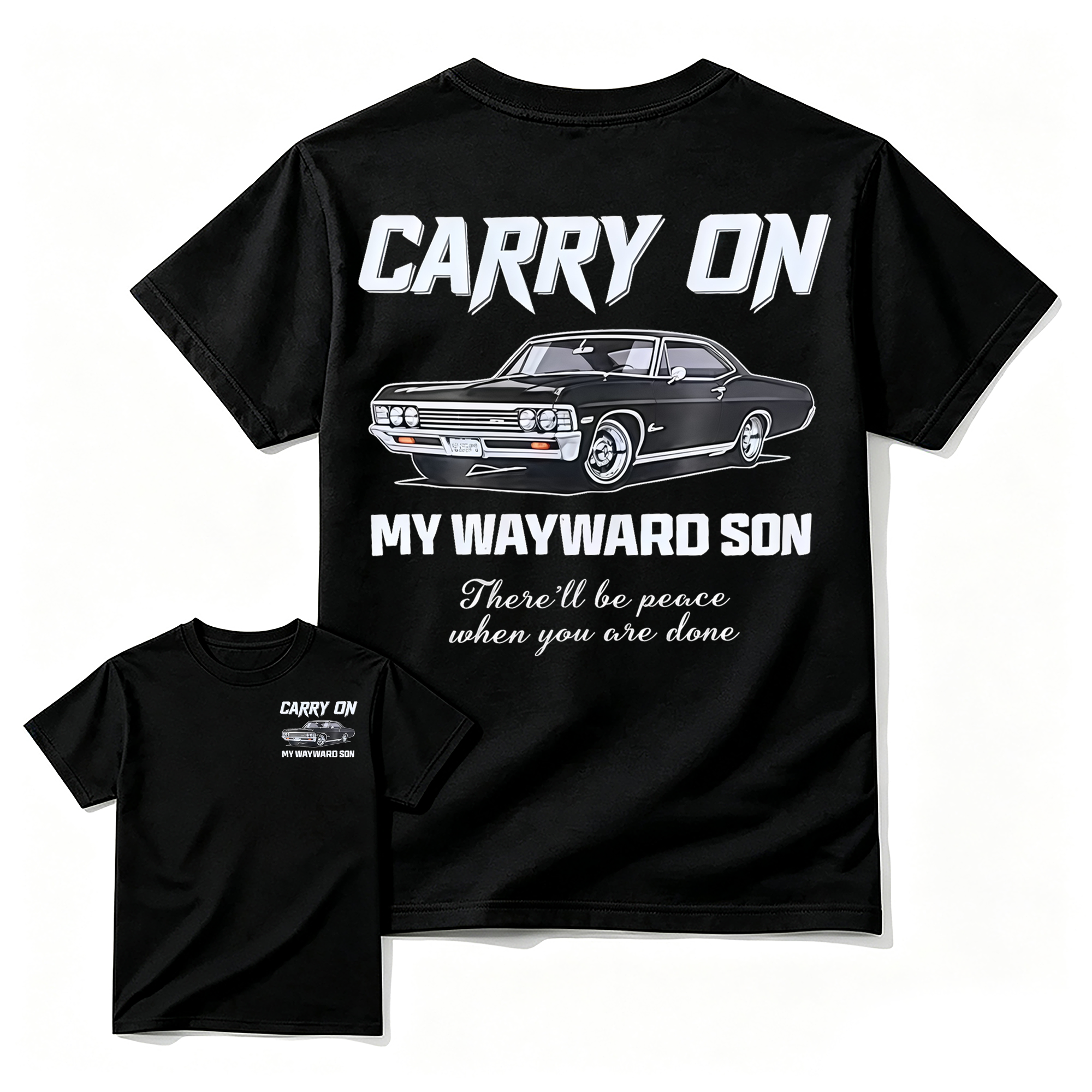 Supernatural Impala "Carry On My Wayward Son" Graphic T-shirt