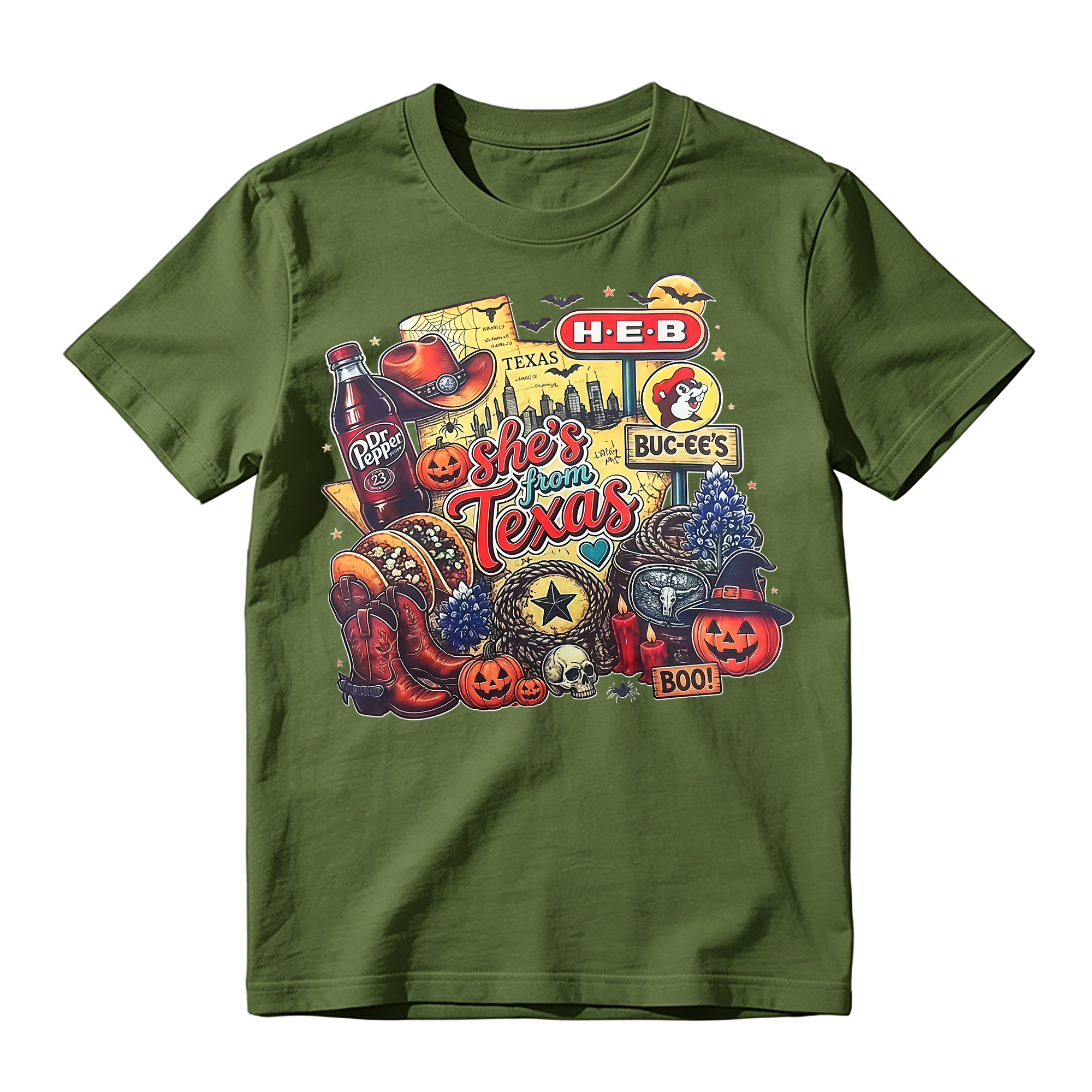 "She's From Texas" Halloween Collage T-shirt