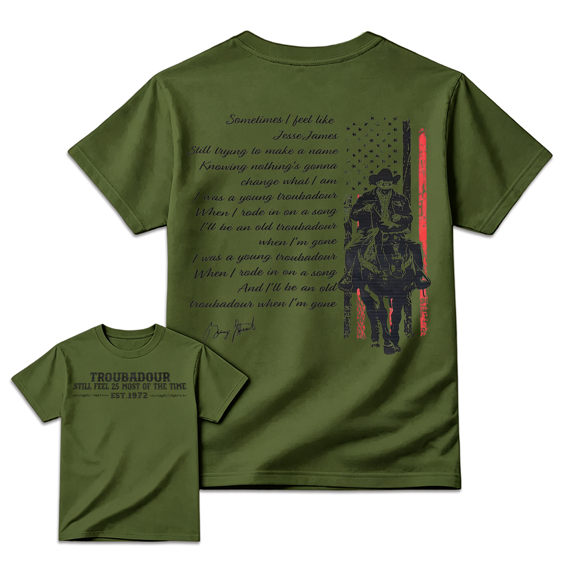 "Troubadour" George Strait Country Western T-shirt