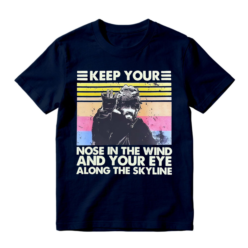 "Nose In The Wind" Retro Slogan Movie T-shirt