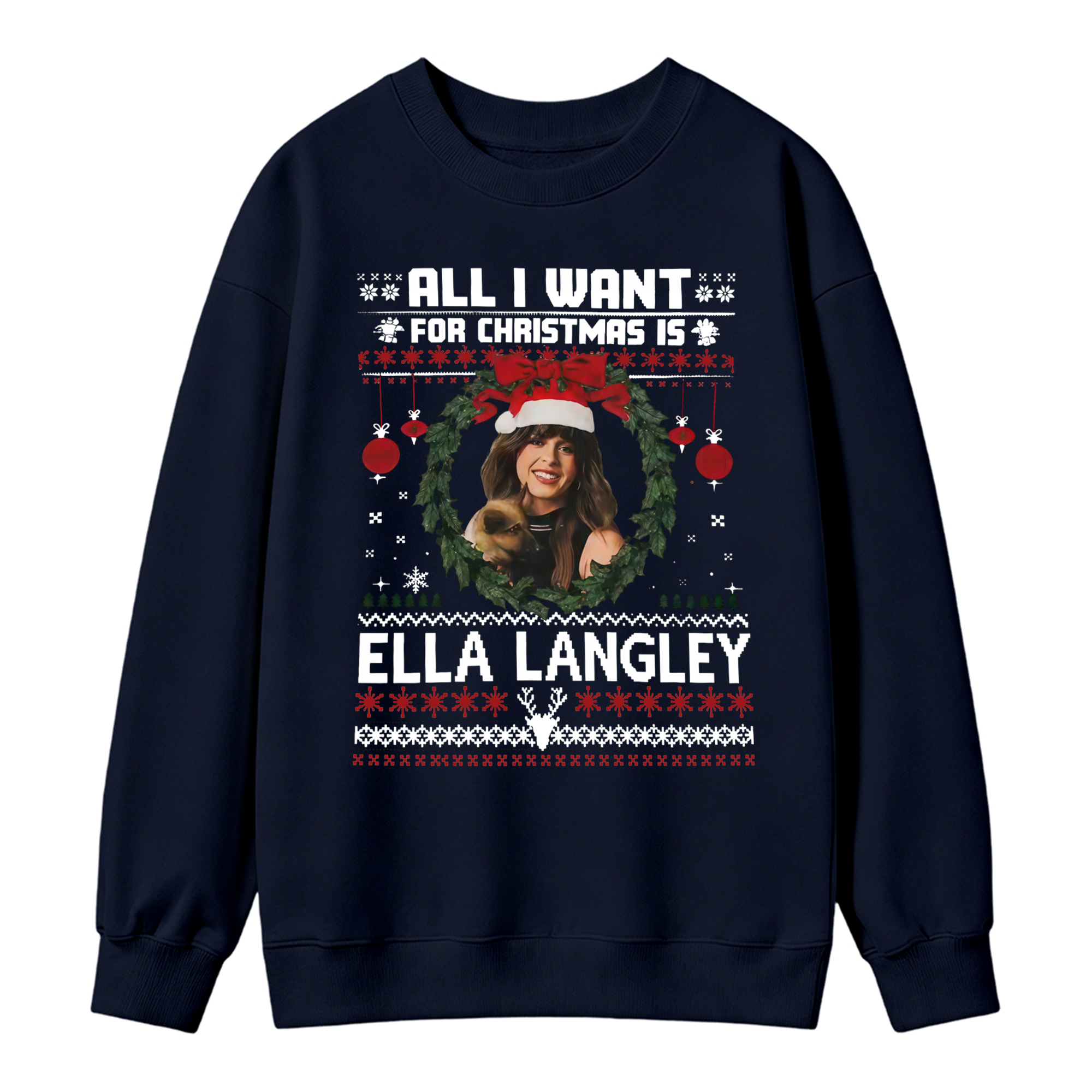 Country Christmas Wreath "All I Want" Sweatshirt