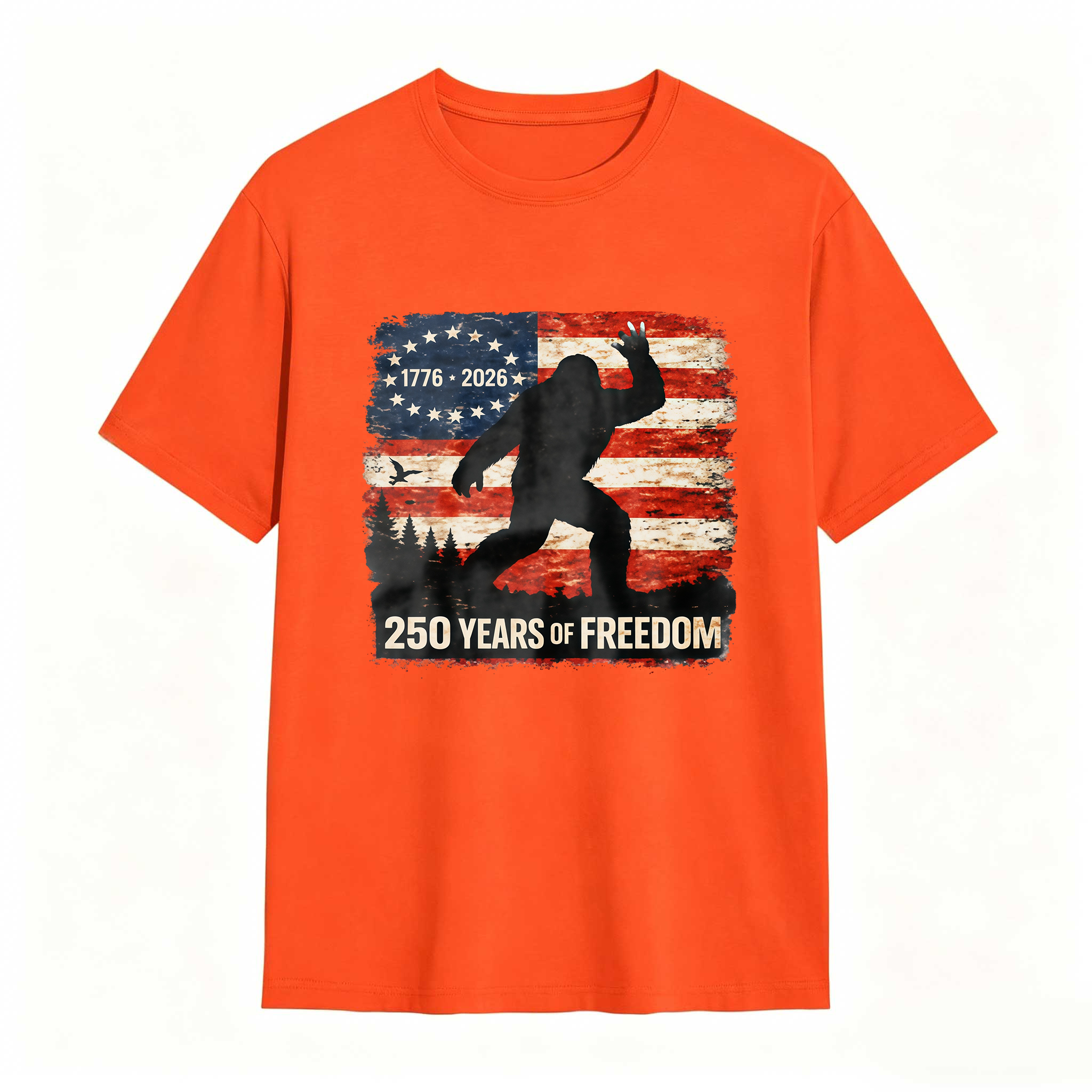 Bigfoot American Flag 1776 2026 250 Years Of Freedom Independence Day T Shirt