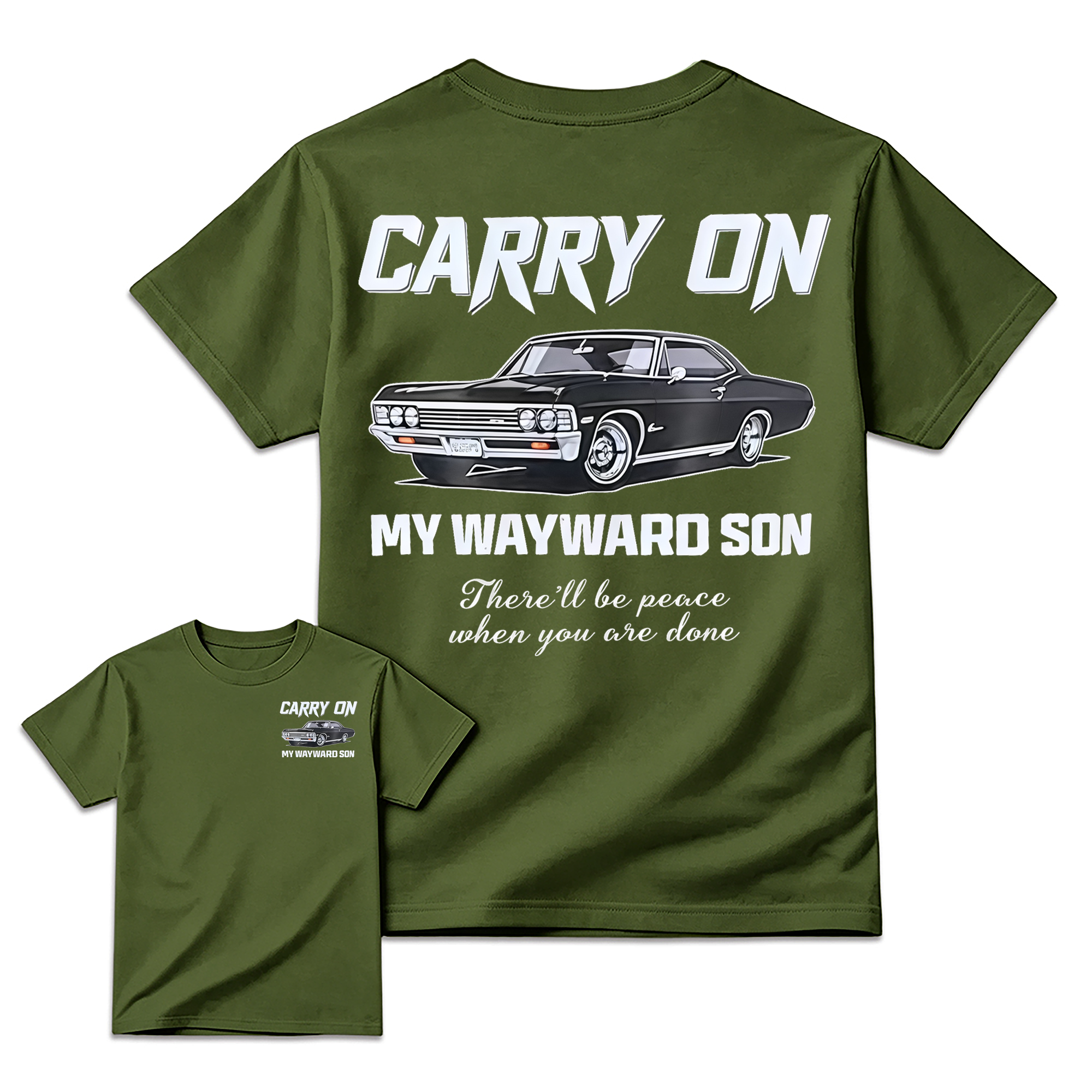 Supernatural Impala "Carry On My Wayward Son" Graphic T-shirt