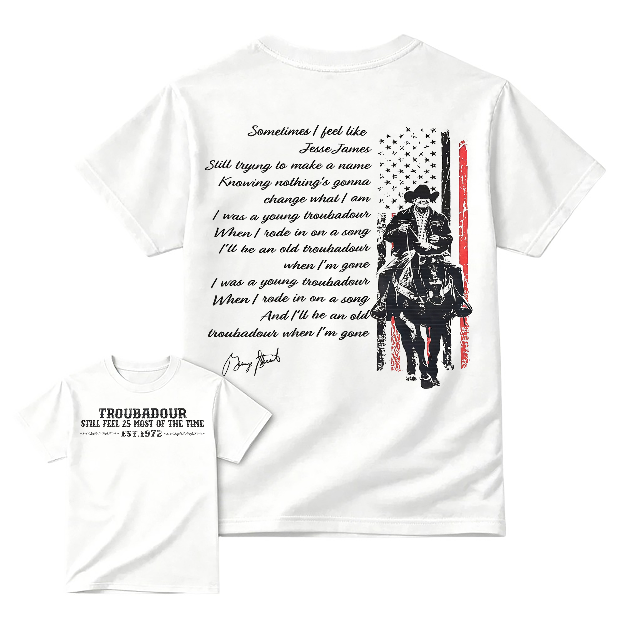 "Troubadour" George Strait Country Western T-shirt