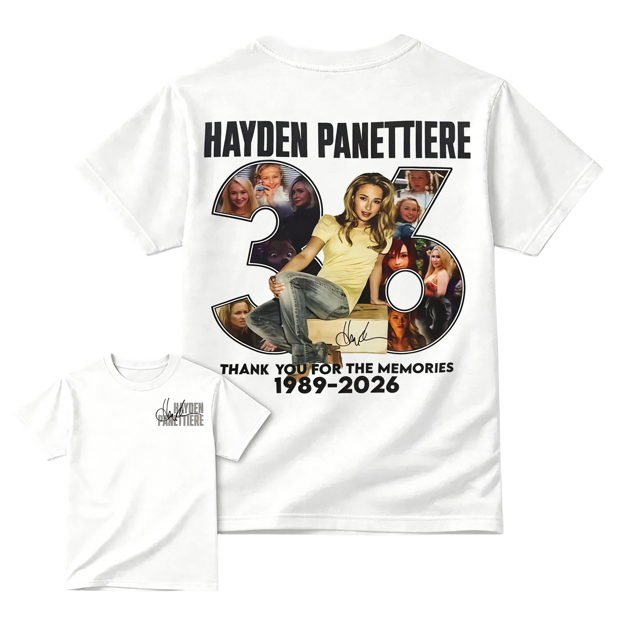 Hayden Panettiere Signature Memorial Photo Collage T-Shirt