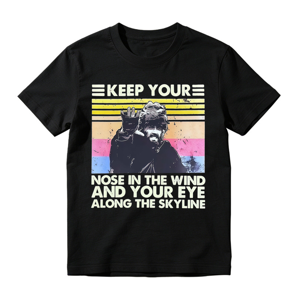 "Nose In The Wind" Retro Slogan Movie T-shirt