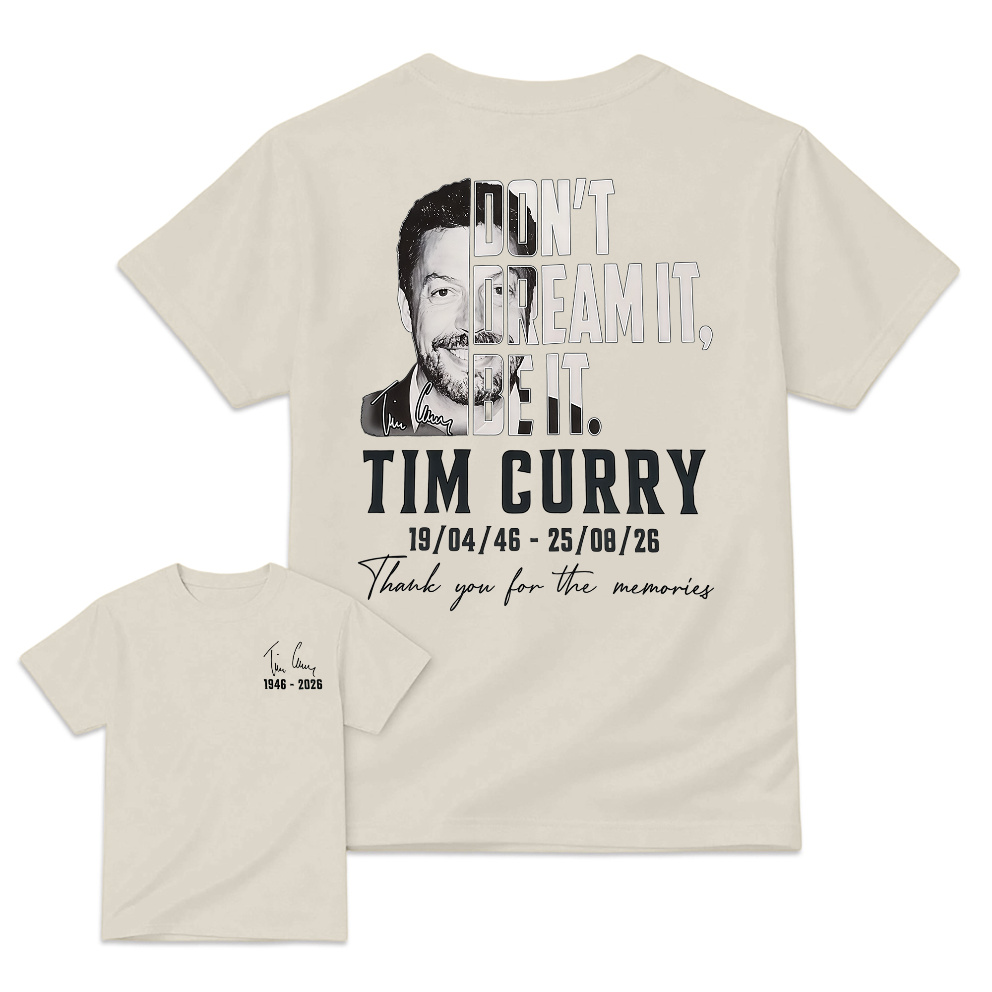 Tim Curry Signature "1946-2026" Retro Tribute T-Shirt