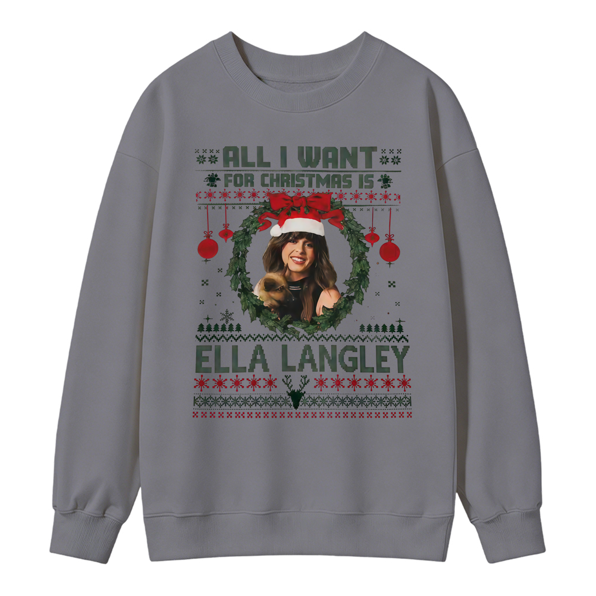 Country Christmas Wreath "All I Want" Sweatshirt