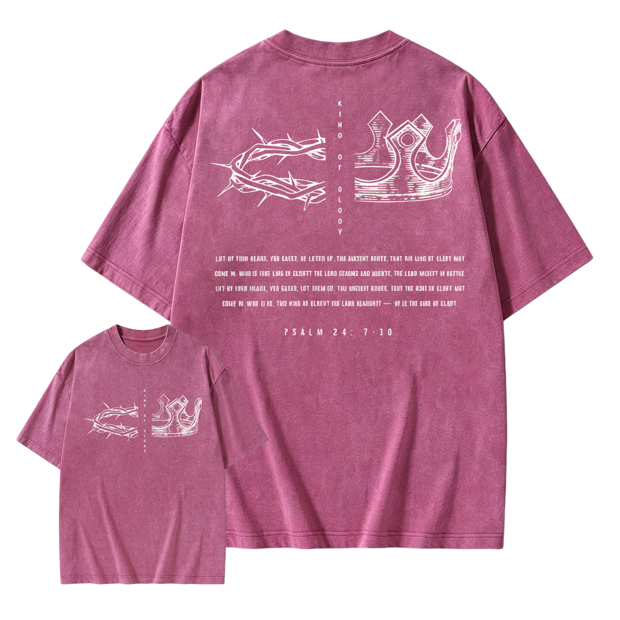 1 PCS Religious "King Of Glory - Crown Of Thorns & Royal Crown" Graphic T-Shirt